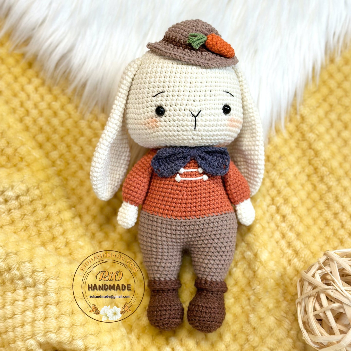 Ready To Ship, Handmade bunny crochet, amigurumi bunny plushie, cute stuffed, soft toy for baby, toddler, kid, adult hobby, high quality
