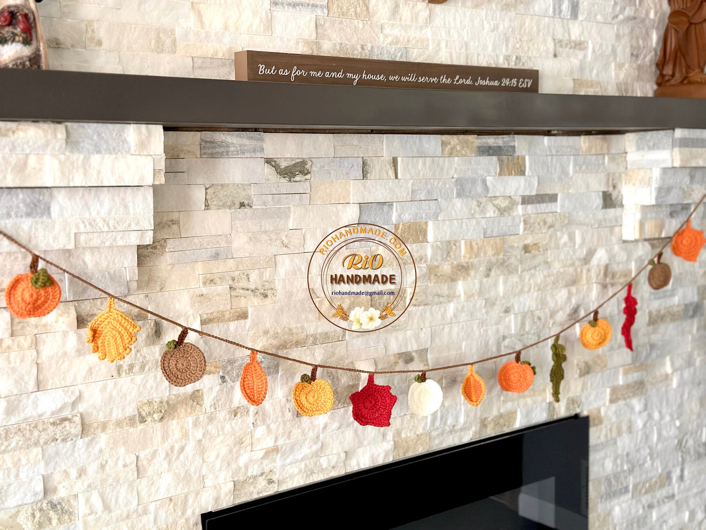 Rio Handmade Crochet Amigurumi Pumpkin Garland, Wall Hanging Pumpkin, Autumn Decor, Fall Garland, Fall Decoration