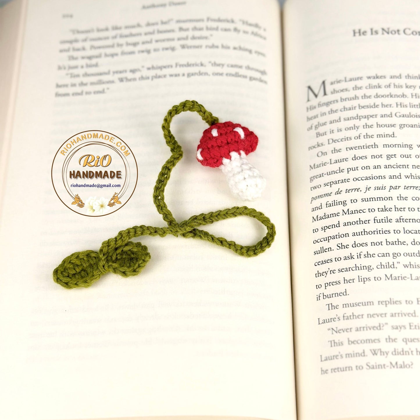 Ready To Ship, Rio Handmade Crochet Mushroom Bookmark, Gift For Teacher, Mushroom Bookmark