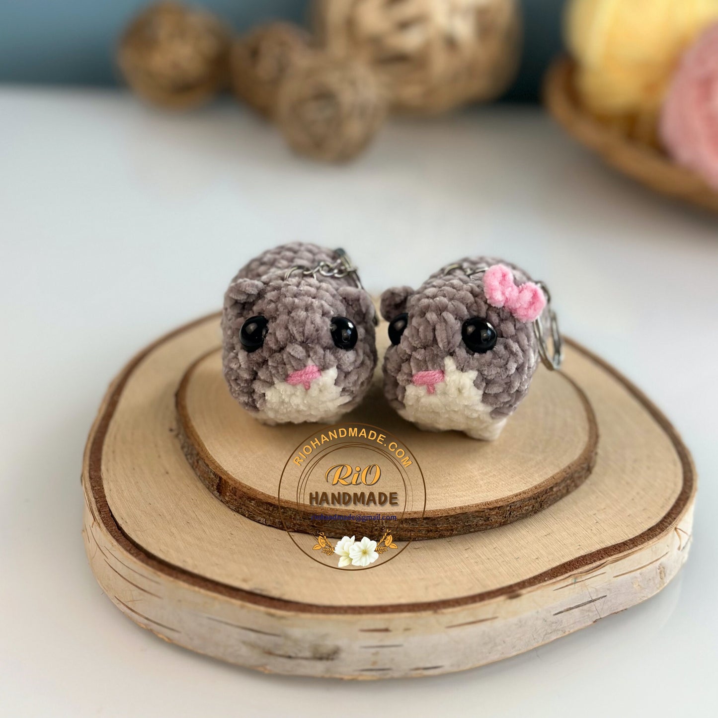Ready To Ship, Rio Handmade Sad Hamster Meme, Crochet Sad Hamster keychain, Cute Gift, TikTok Sad Hamster, Car Rear View Mirror Hanging