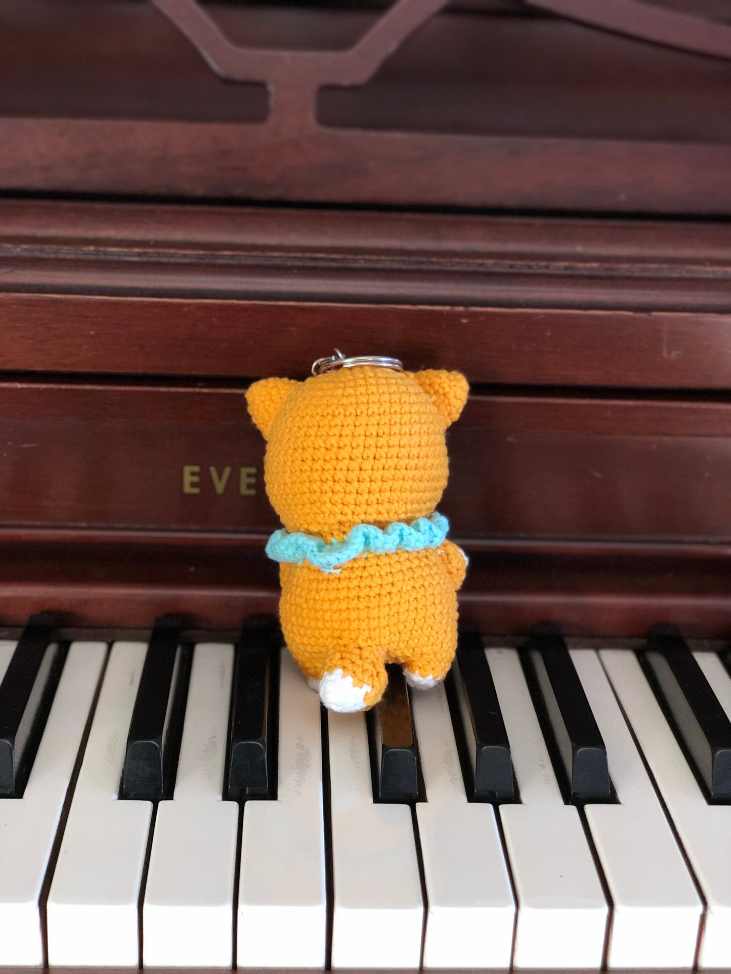 Handmade dog crochet, amigurumi stuffed, soft toy for baby, kid, gift, car hanging accessory
