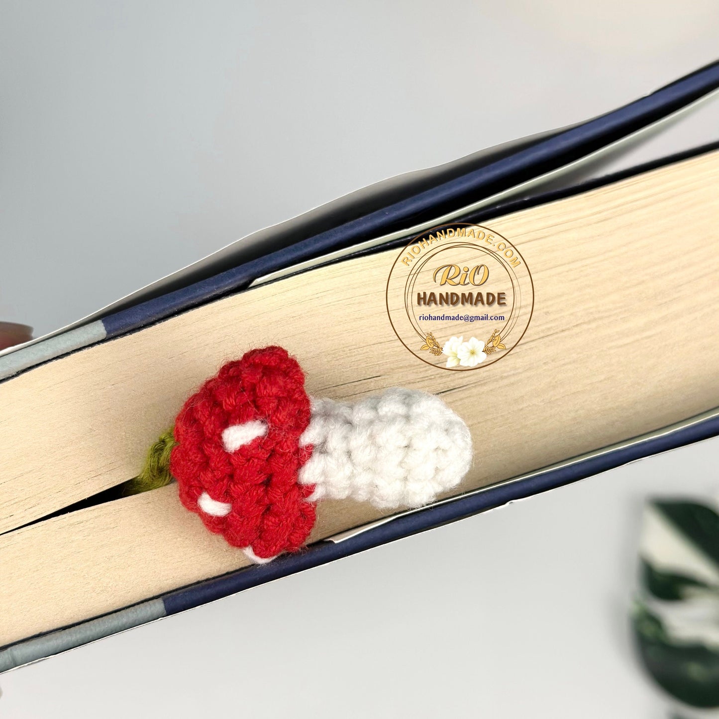 Ready To Ship, Rio Handmade Crochet Mushroom Bookmark, Gift For Teacher, Mushroom Bookmark
