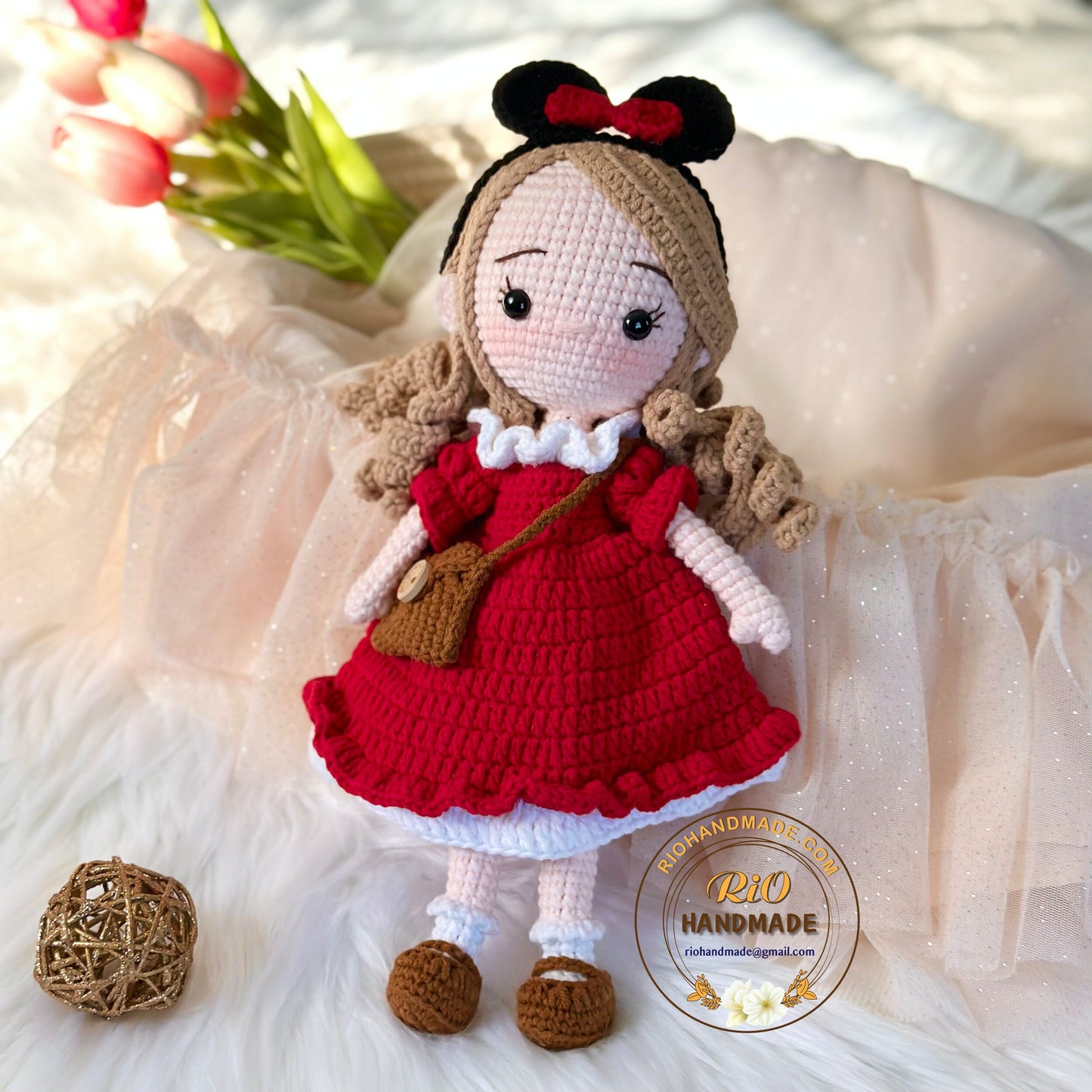 Handmade yarn cotton doll crochet, amigurumi doll, cute gift, soft toy for toddler, kid, adult hobby