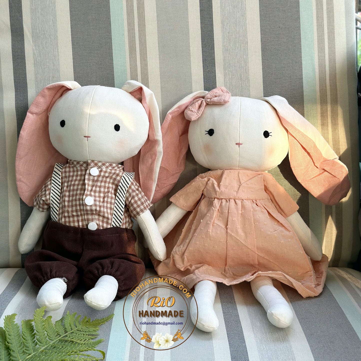 Ready To Ship, Rio Handmade Linen Bunny, Cute Present, Nursery Decor Stuffed, Linen Toy, Soft Toy For Baby, Toddler, Kid, Adult Hobby