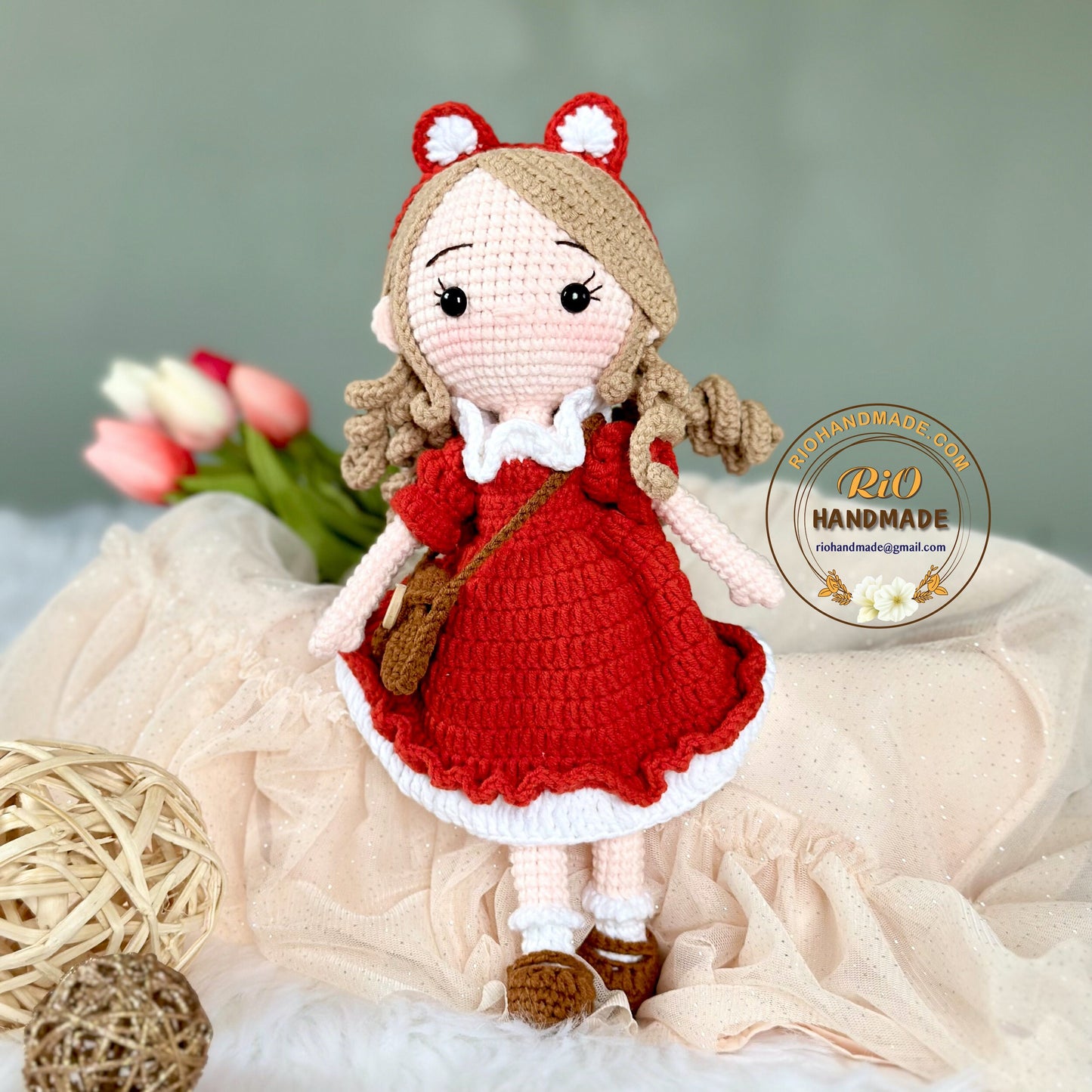 Handmade yarn cotton doll crochet, amigurumi doll, cute gift, soft toy for toddler, kid, adult hobby
