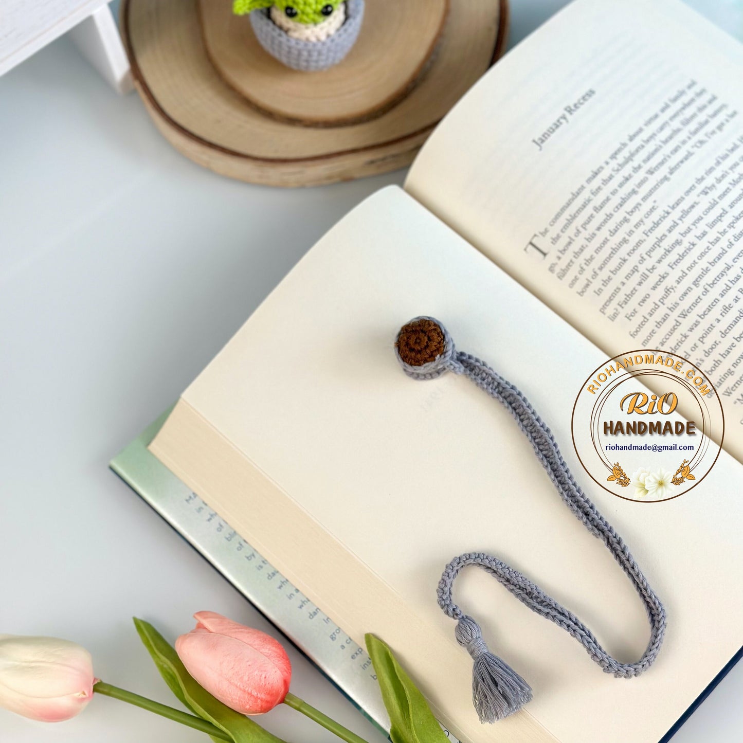 Ready To Ship, Rio Handmade Crochet Teacup Bookmark, Gift For Teacher, Gift For Tea Lovers, Teacup Bookmark