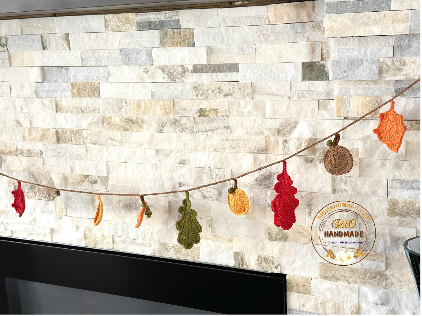 Rio Handmade Crochet Amigurumi Pumpkin Garland, Wall Hanging Pumpkin, Autumn Decor, Fall Garland, Fall Decoration