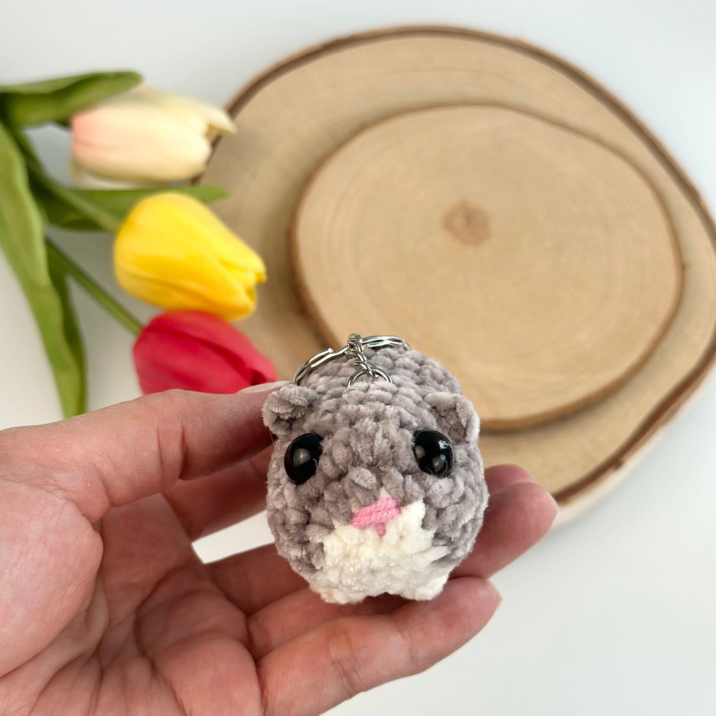 Ready To Ship, Rio Handmade Sad Hamster Meme, Crochet Sad Hamster keychain, Cute Gift, TikTok Sad Hamster, Car Rear View Mirror Hanging