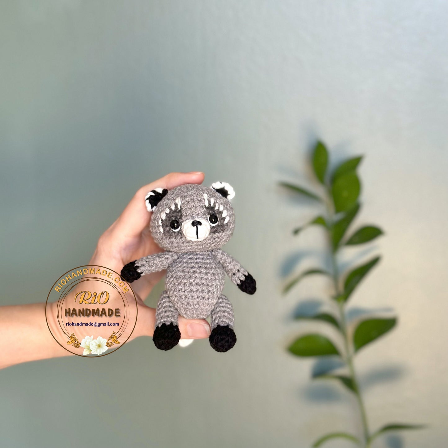 Handmade raccoon crochet, amigurumi raccoon, cute toy for kid, birthday gift, home decor, car hanging accessory, adult hobby