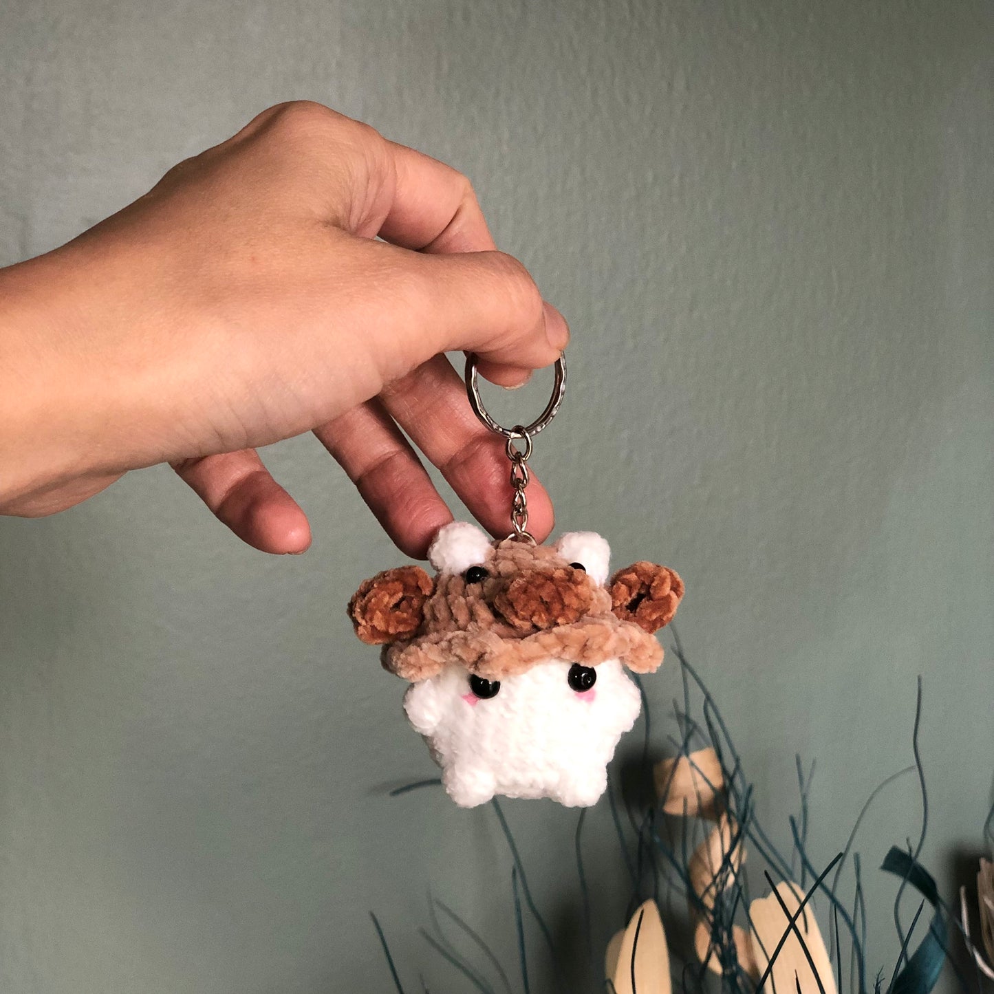 Handmade Chunky Mushroom Crochet Keychain, Cute Themed Mushroom keychain, Chunky Mushies With Bucket Hats, Amigurumi Mushroom, Gift