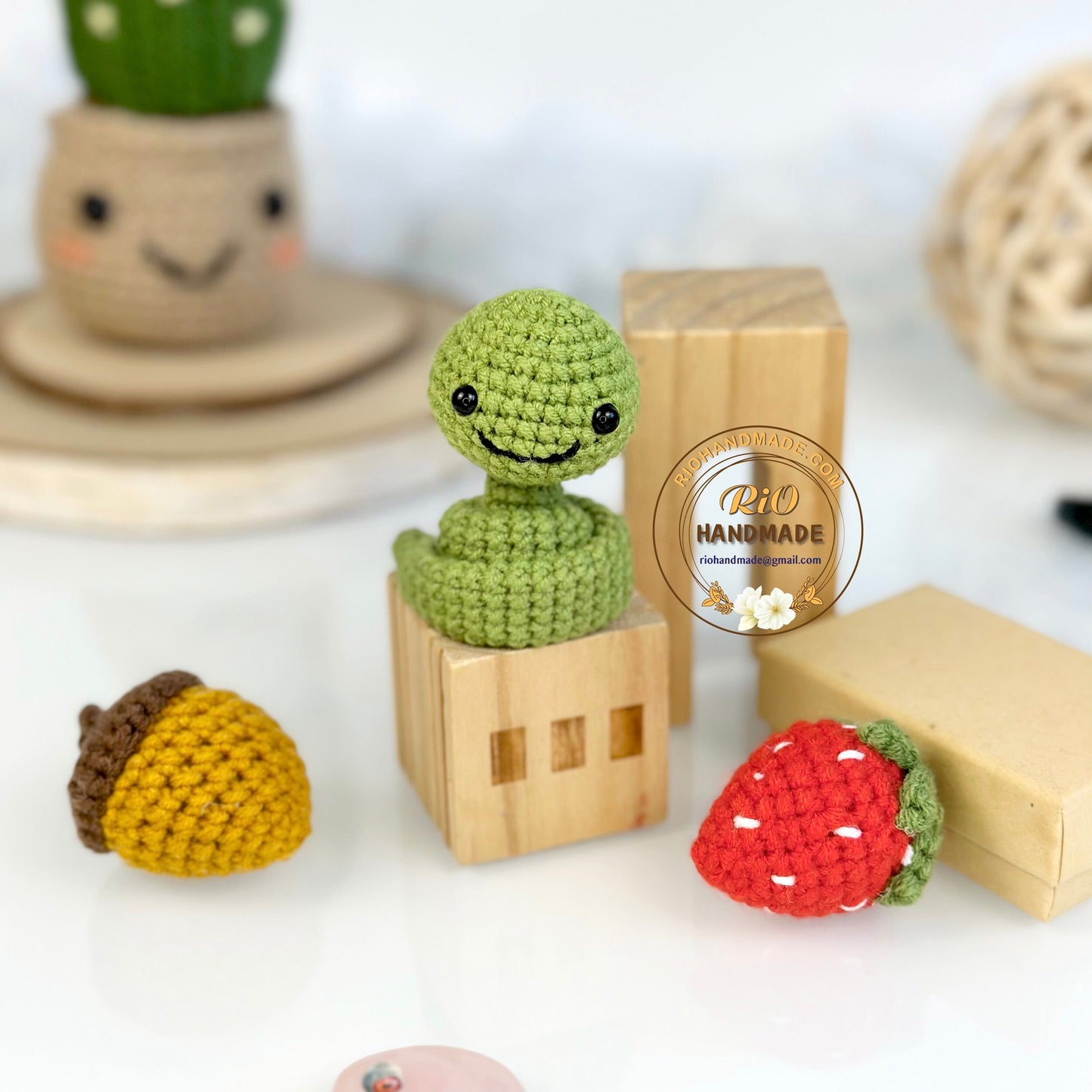 Rio Handmade yarn cotton snake crochet keychain, amigurumi snake, cute snake car rear view hanging, home decor, adult hobby