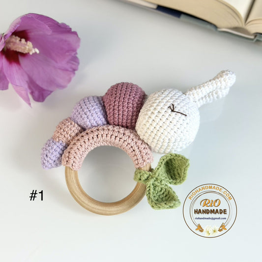Baby Gift, Animal Newborn Baby Rattle, Baby Crochet Rattle Gift, Toy Rattle With Name