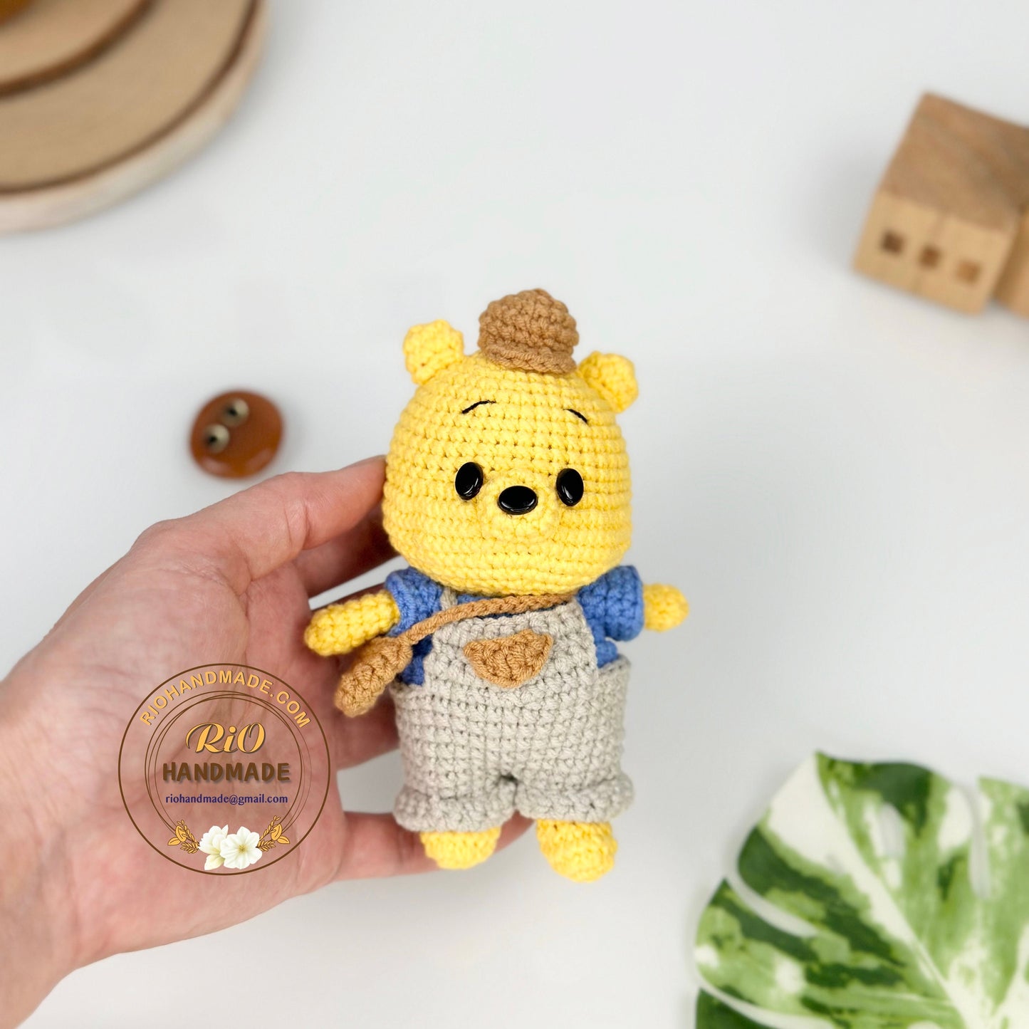 Handmade Yarn Cotton Bear Inspired Crochet, Amigurumi stuffed, Cute Toy For Kid, Adult Hobby,