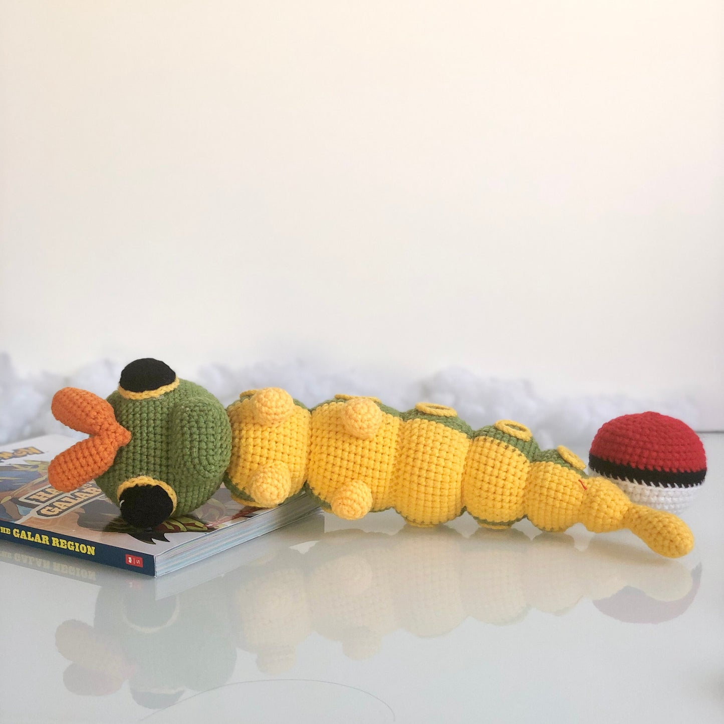 Handmade Caterpie inspired, Crochet Caterpie, Amigurumi Toy, cute, toddler, kid, adult hobby