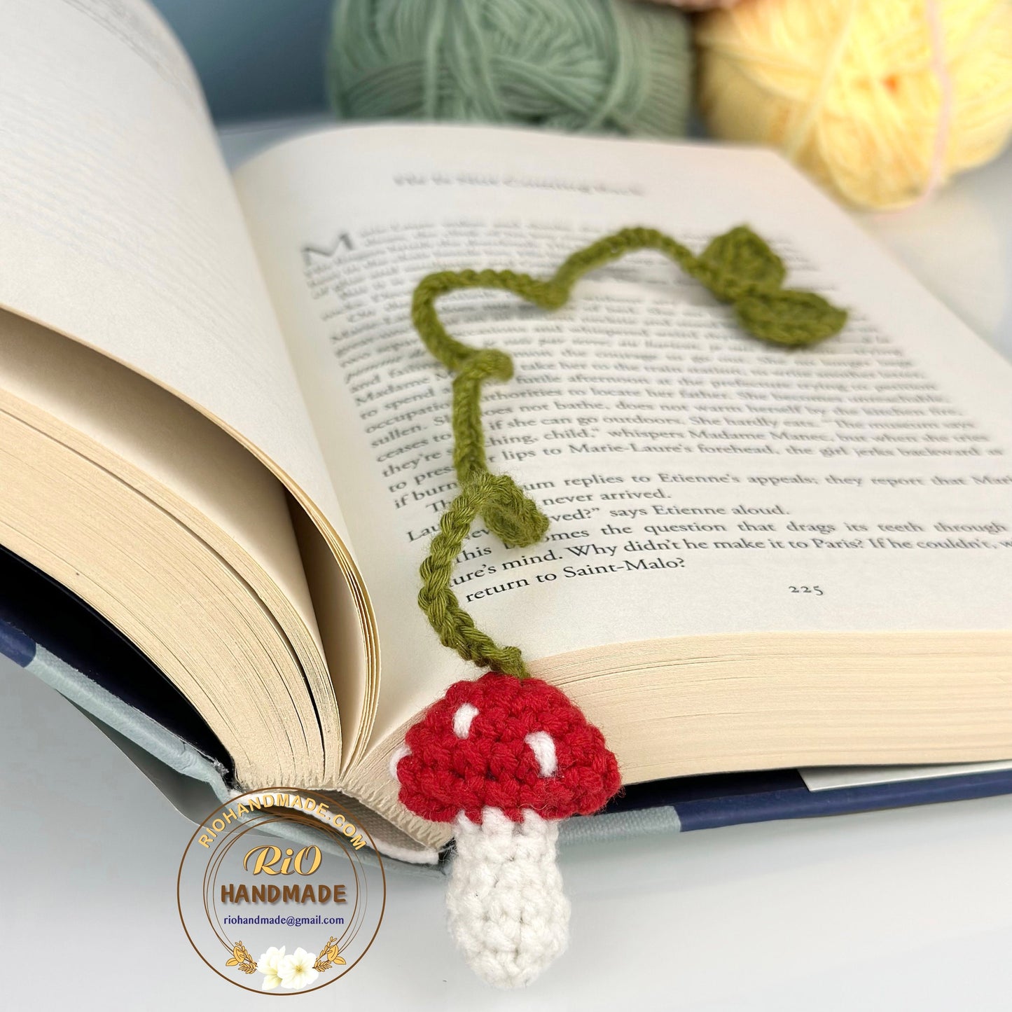 Ready To Ship, Rio Handmade Crochet Mushroom Bookmark, Gift For Teacher, Mushroom Bookmark