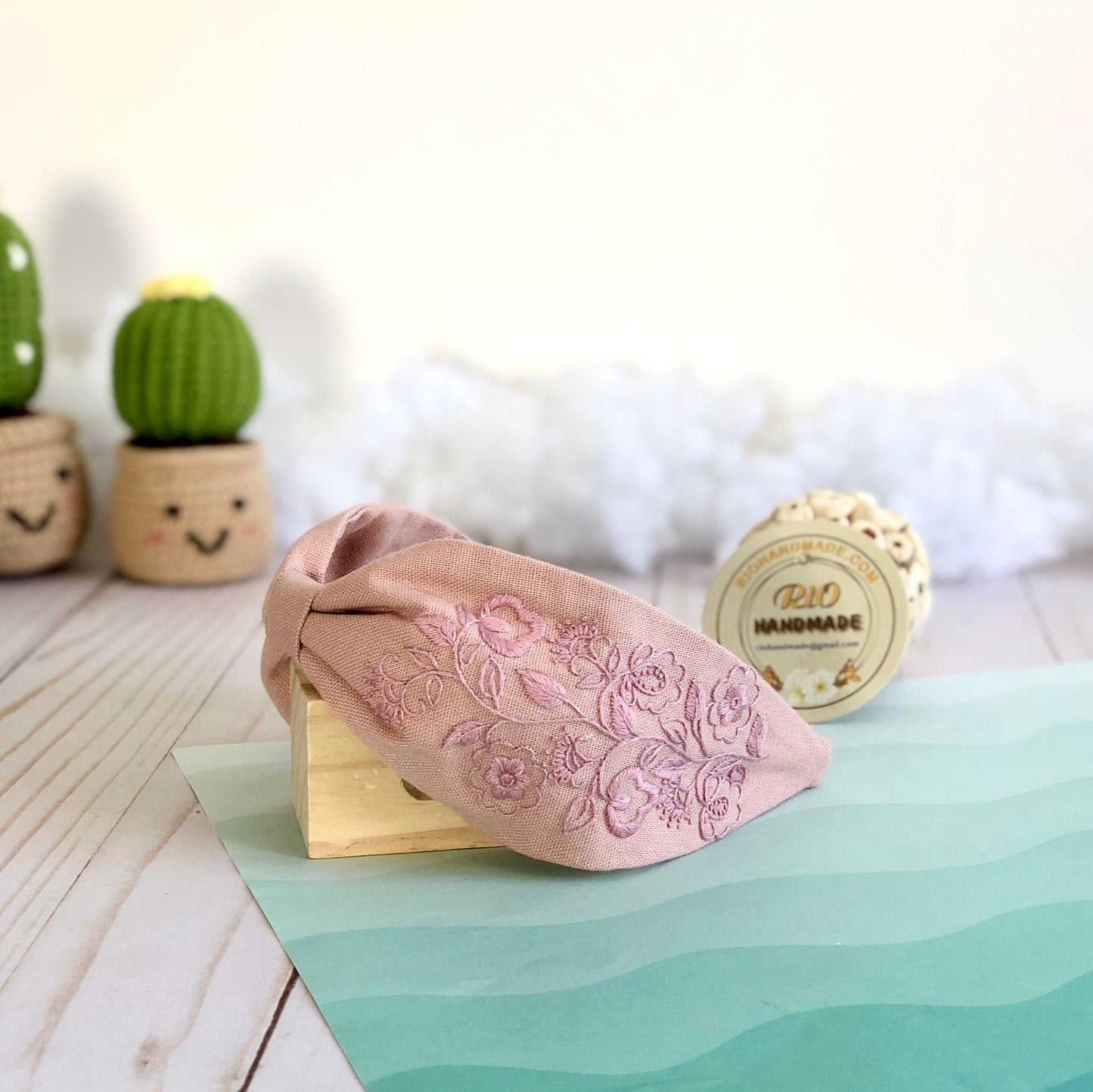 1 Pack Handmade Linen Embroidery Headband, Vintage Headband, Embroidered Floral Headband, Gift For Her