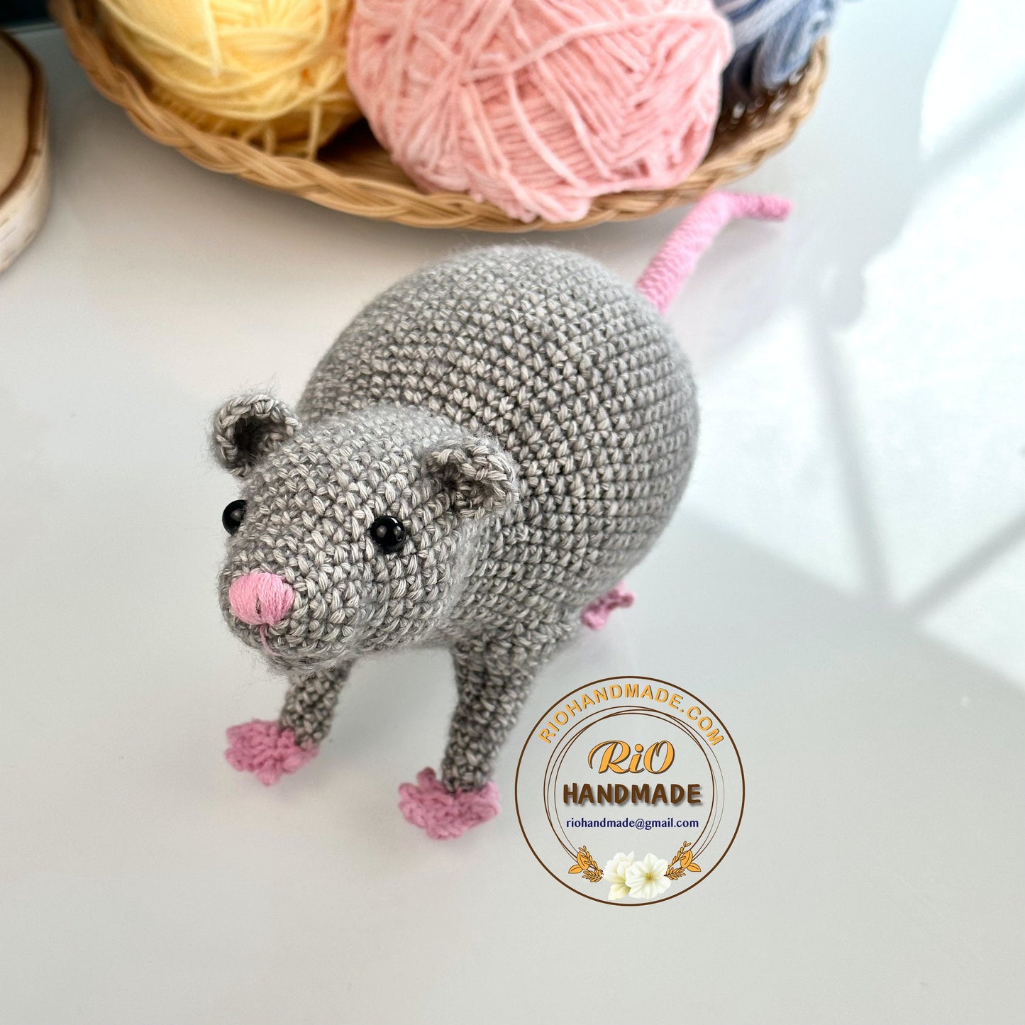 Handmade Rat, Crochet Realistic Rat, Amigurumi Rat, Cute Gift.