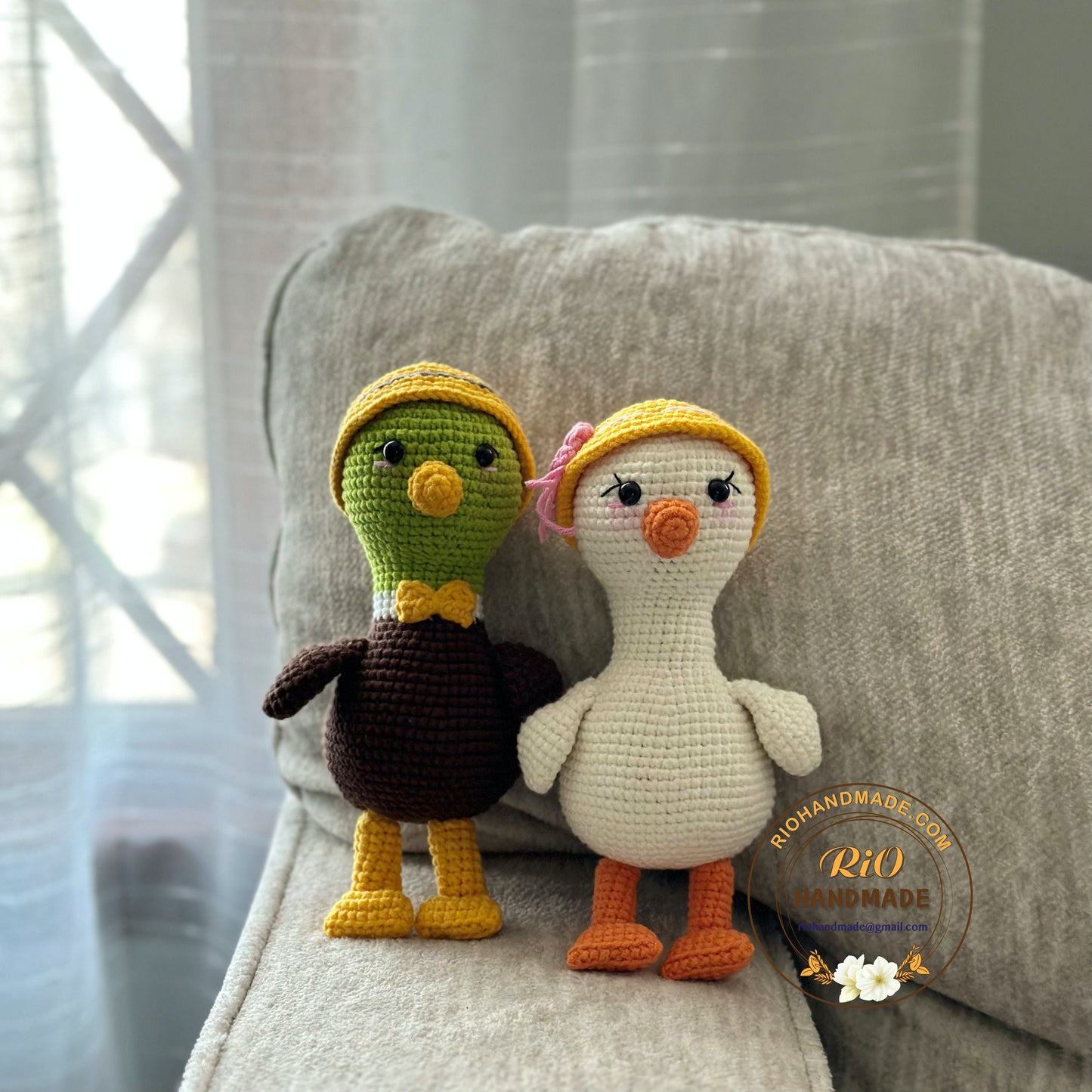 Ready To Ship, Rio Handmade, Cute Ducking Crochet, Duck Plushie, Crochet Mallard Duck, Toy For Baby, Kid
