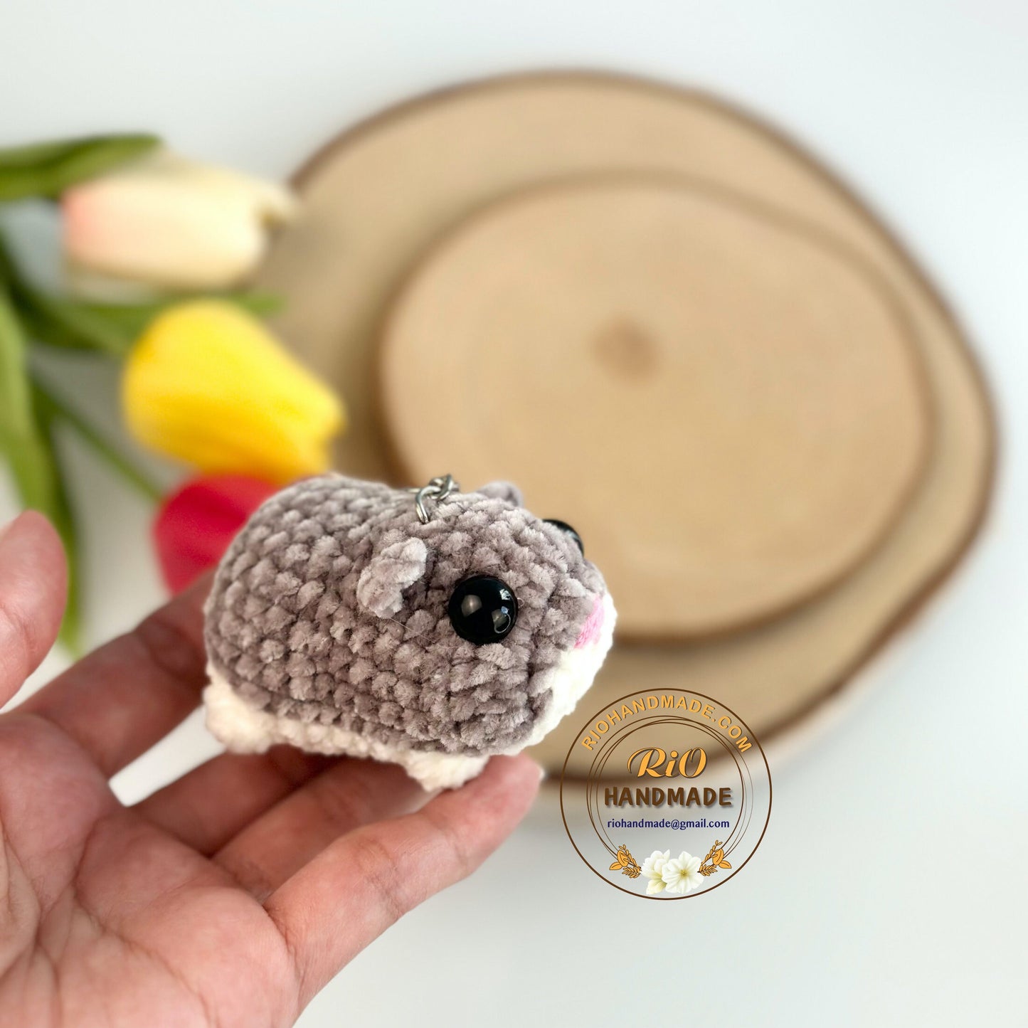 Ready To Ship, Rio Handmade Sad Hamster Meme, Crochet Sad Hamster keychain, Cute Gift, TikTok Sad Hamster, Car Rear View Mirror Hanging