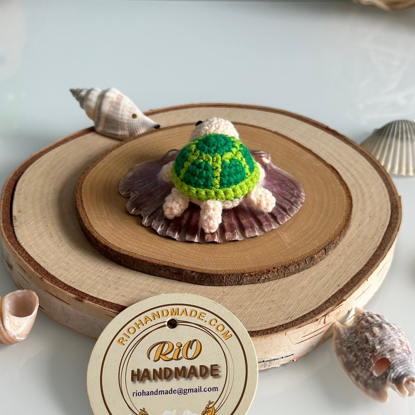 Rio Handmade Turtle Crochet Keychain, Amigurumi Turtle, Cute Gift