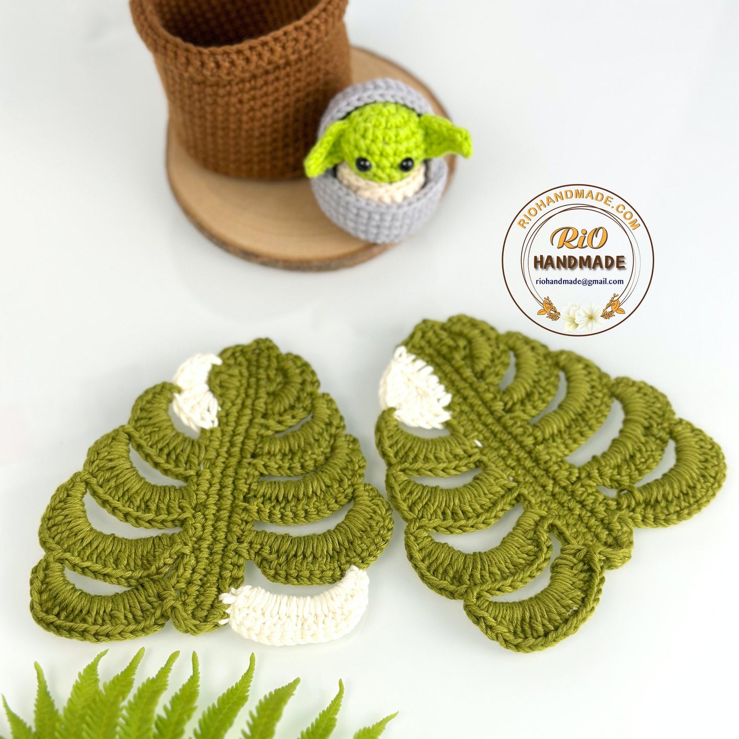 Crochet Monstera Leaf Coaster, Monstera Leaf Coaster Set, Housewarming Gift, Home Decor, Gift For Mom, Gift For Teacher,TikTok Viral