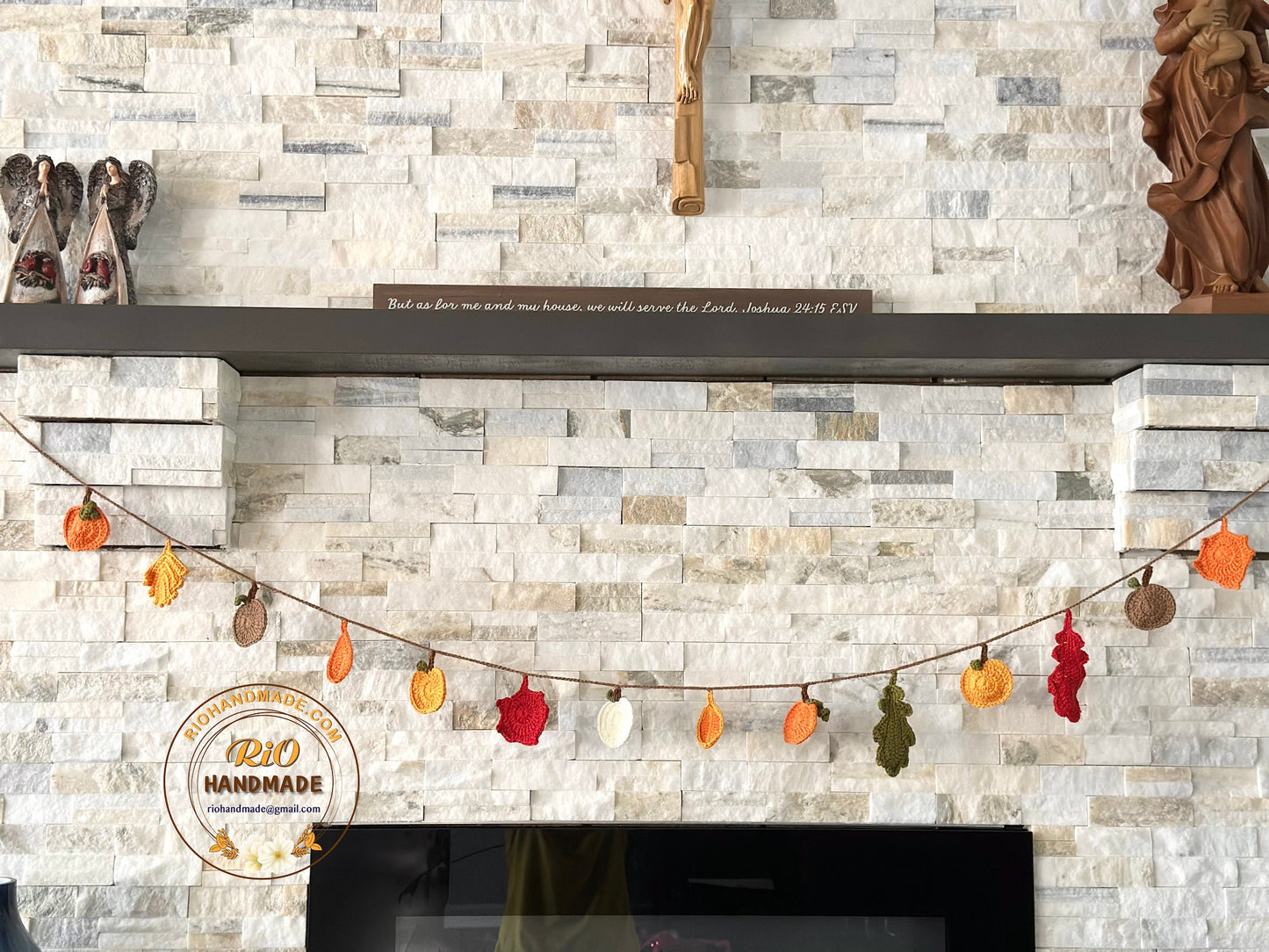 Rio Handmade Crochet Amigurumi Pumpkin Garland, Wall Hanging Pumpkin, Autumn Decor, Fall Garland, Fall Decoration