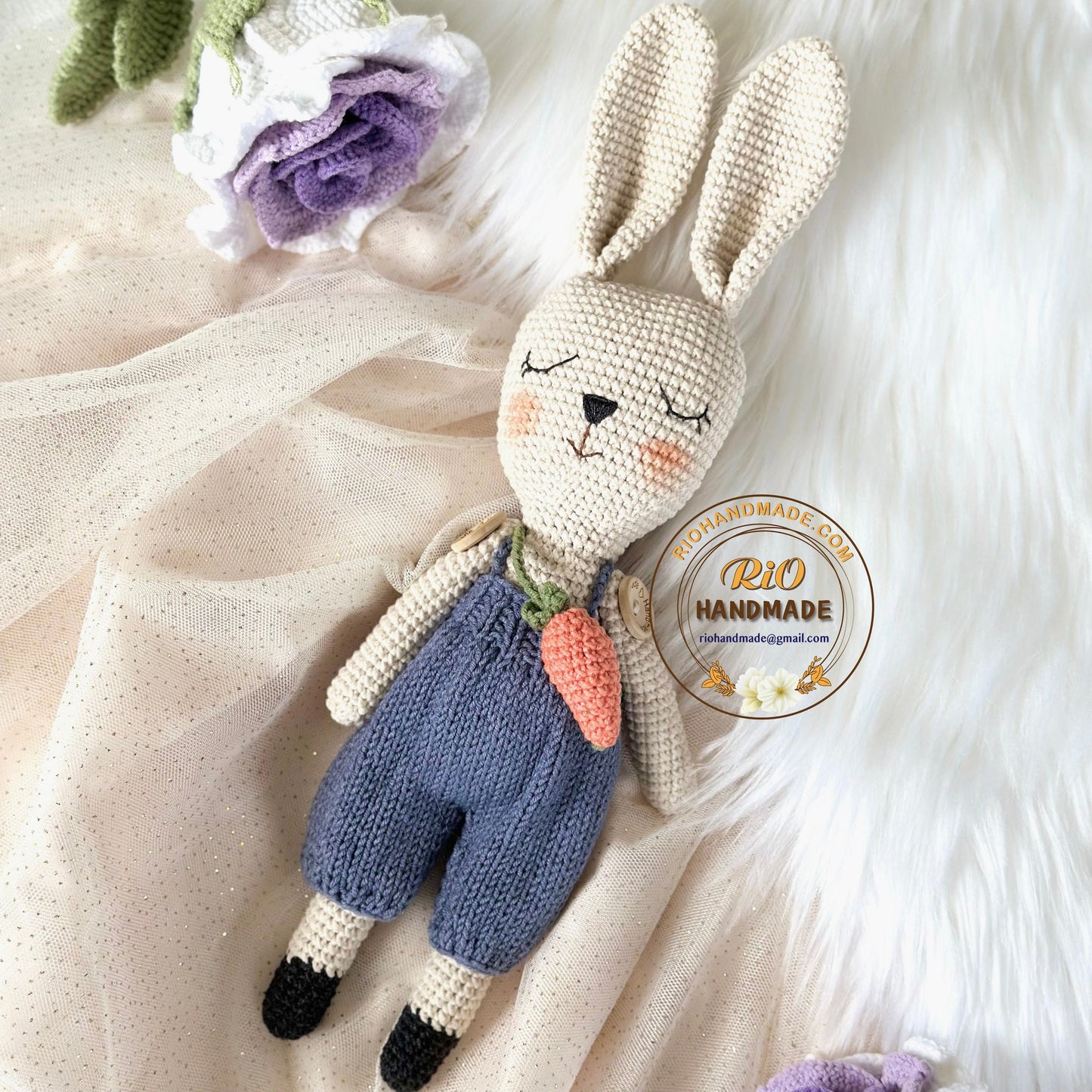 Personalized Baby Rattle, Crochet Bunny Rattle and Matching Toy, Animal Newborn Baby Rattle, Baby Crochet Rattle Gift, Baby Shower Gift