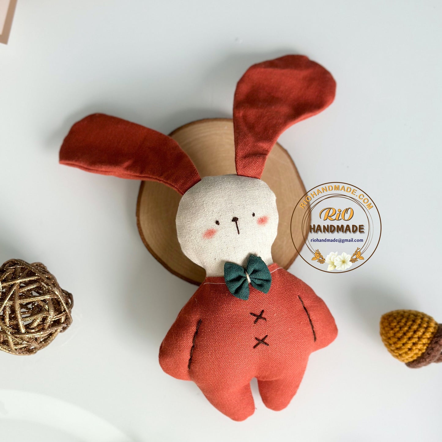Ready To Ship, Rio Handmade Linen Bunny, Easter Present, Nursery Decor Stuffed, Linen Baby Toy, Soft Toy For Baby, Toddler, Kid, Adult Hobby