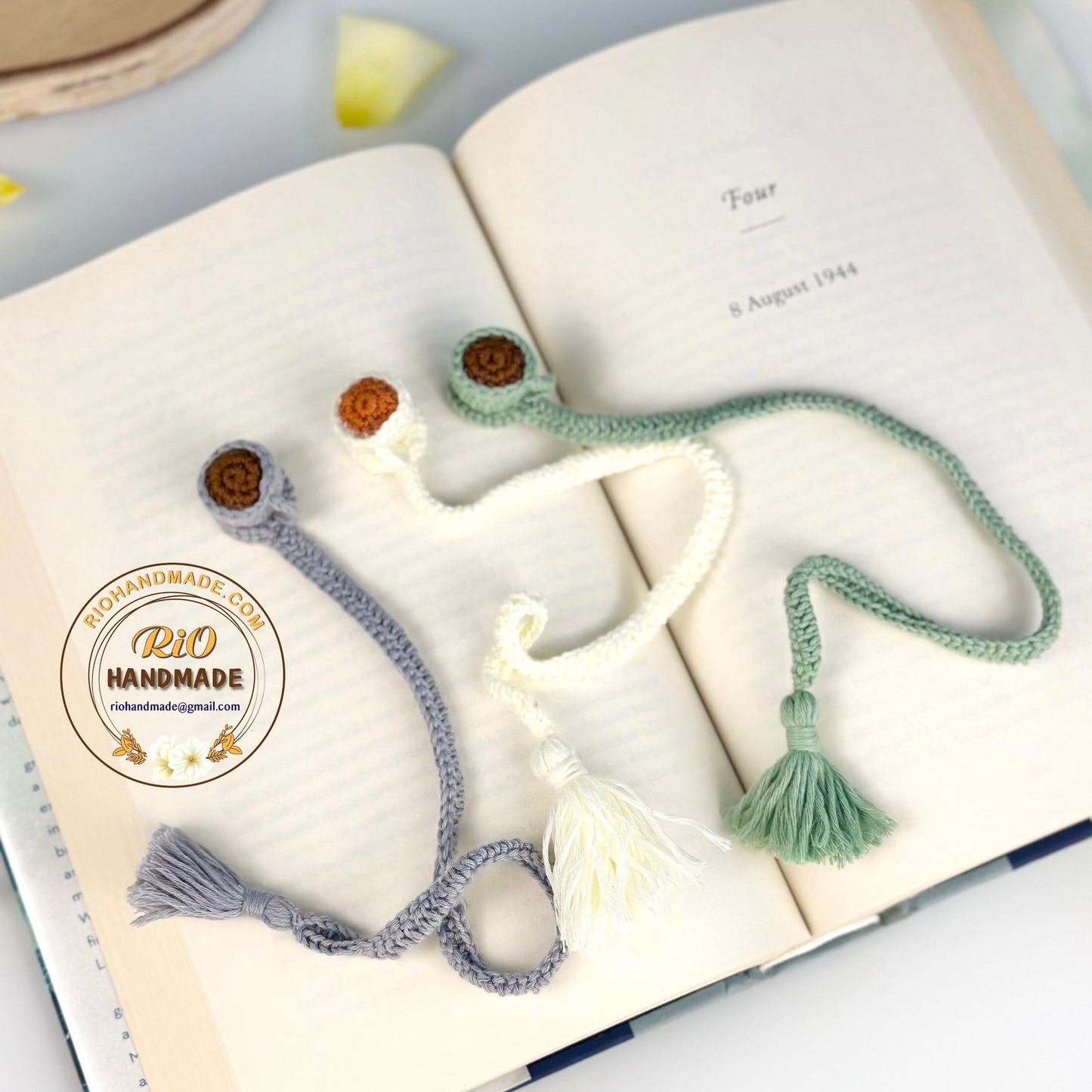 Ready To Ship, Rio Handmade Crochet Teacup Bookmark, Gift For Teacher, Gift For Tea Lovers, Teacup Bookmark
