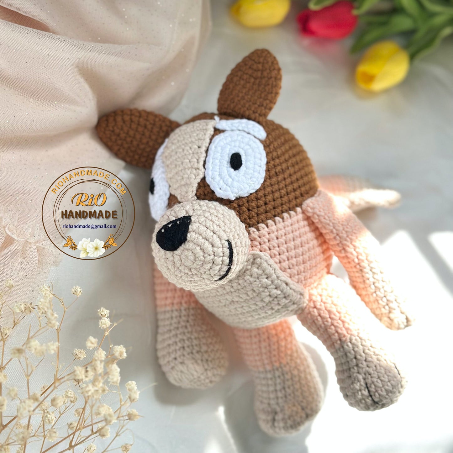 Ready To Ship, Handmade Animal Crochet, Amigurumi Dog, Cute Puppy, Toy for baby, toddler, kid, adult hobby