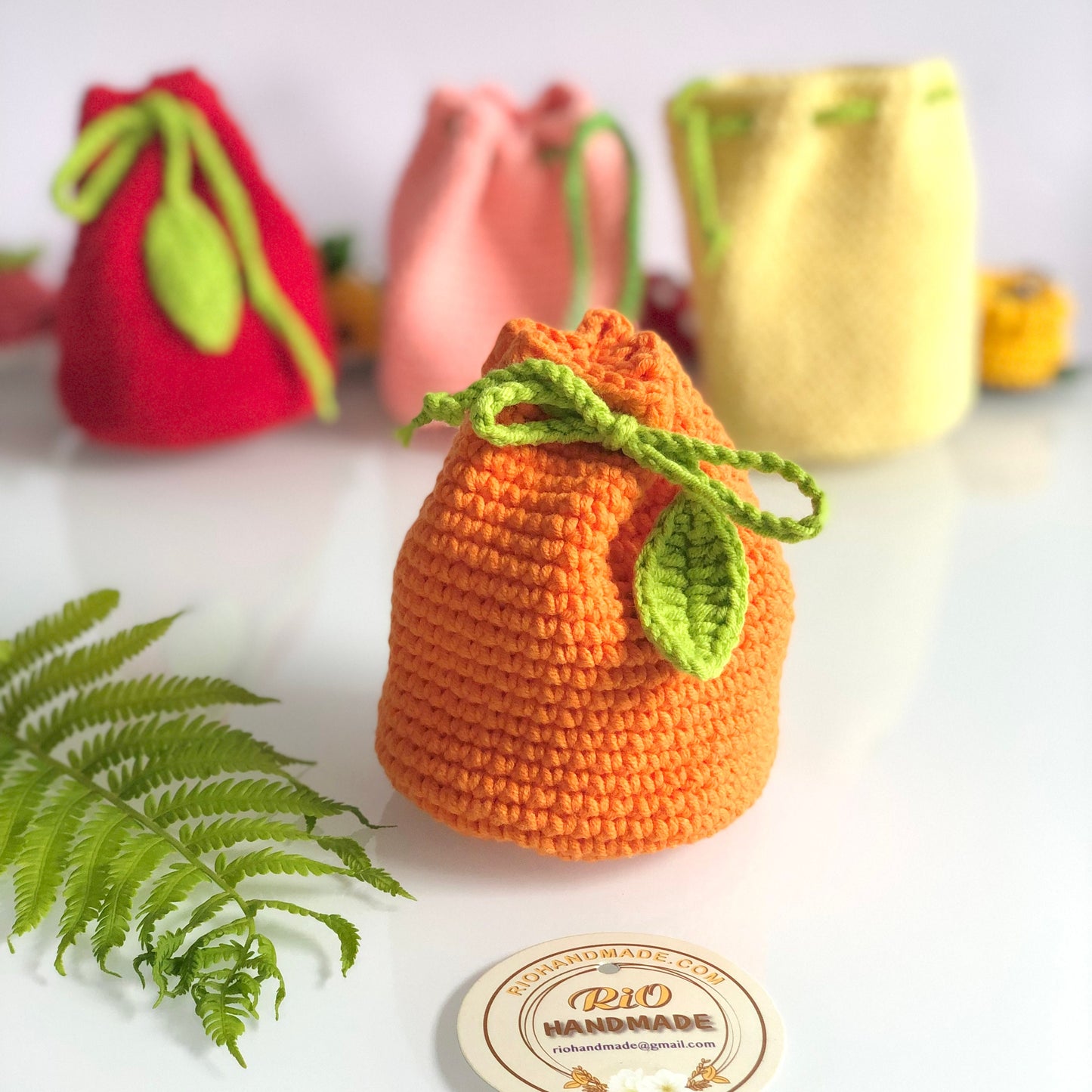 Rio Handmade Fruit Pouch, Crochet Fruit Pouch, Fruit Purse, Cute Small Coin Bag, Daily Pouch