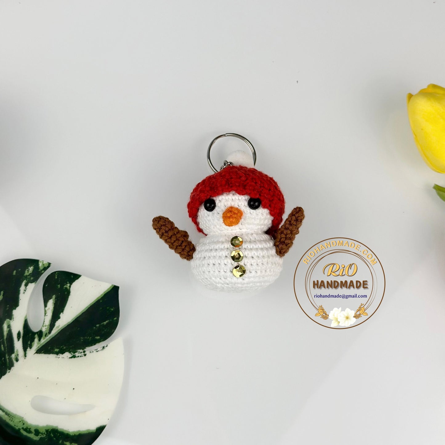 Crochet Snowman, Amigurumi Snowman, Christmas Decore , Christmas Gift, Snowman With Hat, Snowman Keychain