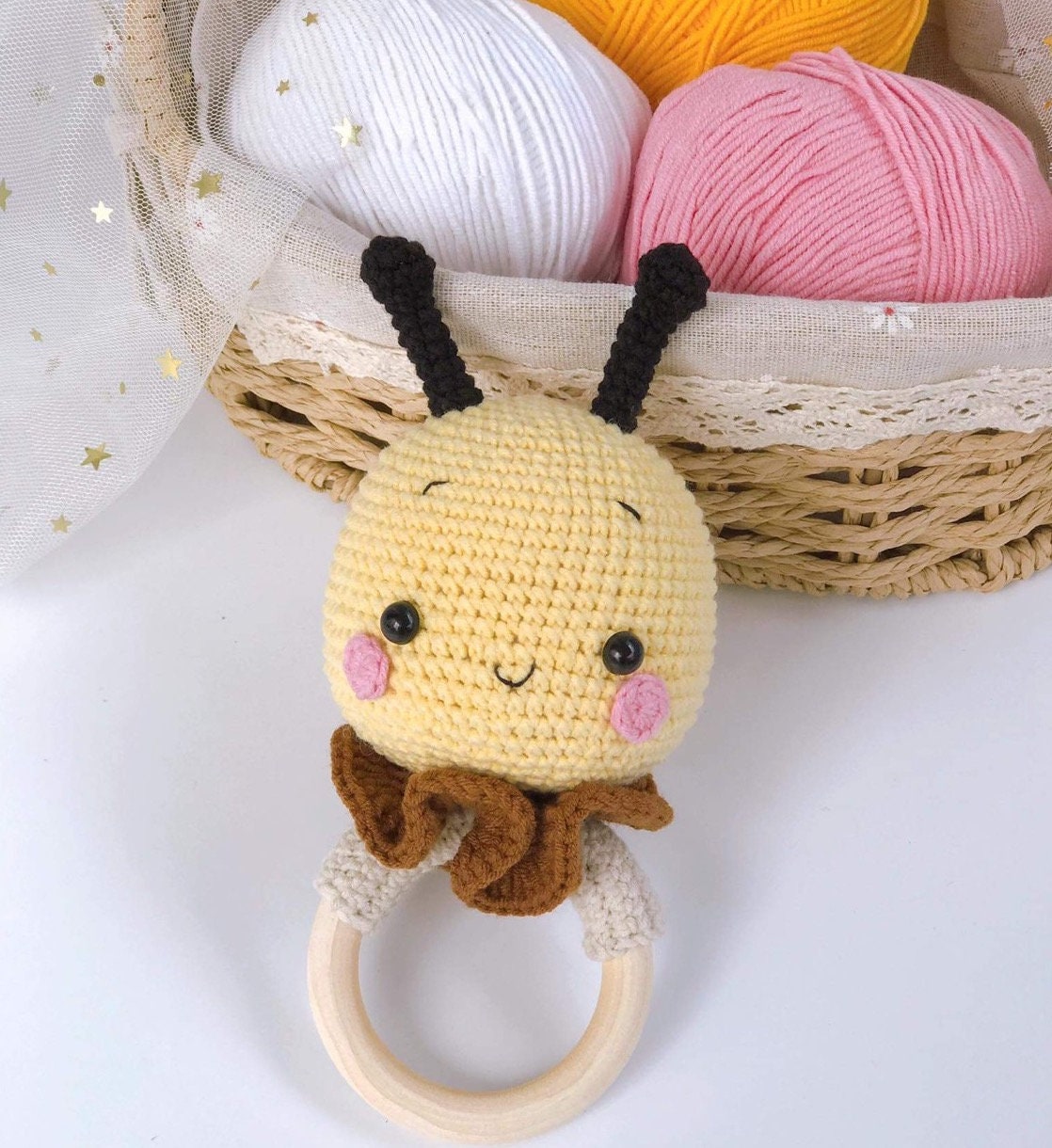 Baby Rattle, Animal Newborn Baby Rattle, Baby Crochet Rattle Gift, Baby Shower Gift