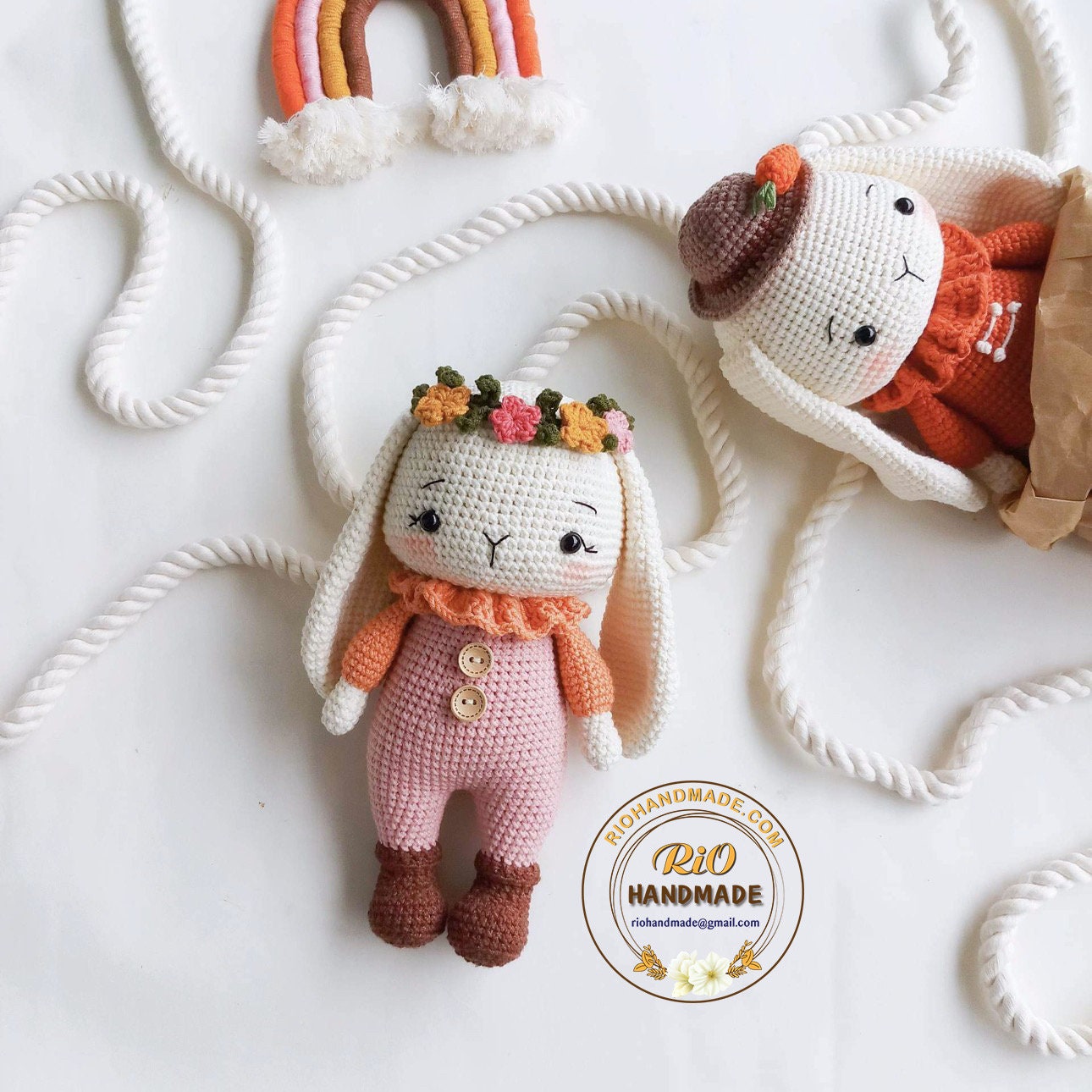 Ready To Ship, Handmade bunny crochet, amigurumi bunny plushie, cute stuffed, soft toy for baby, toddler, kid, adult hobby, high quality