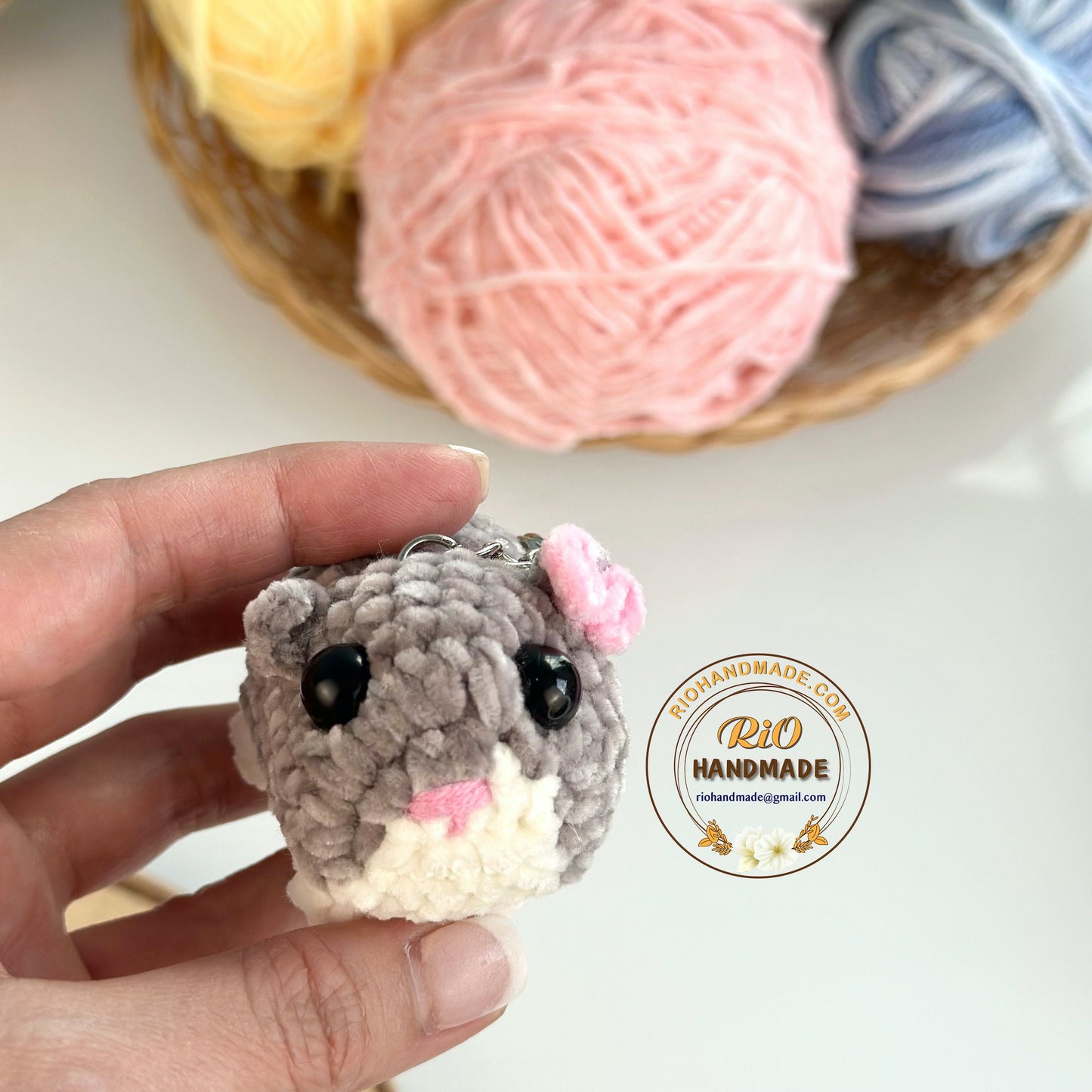 Ready To Ship, Rio Handmade Sad Hamster Meme, Crochet Sad Hamster keychain, Cute Gift, TikTok Sad Hamster, Car Rear View Mirror Hanging