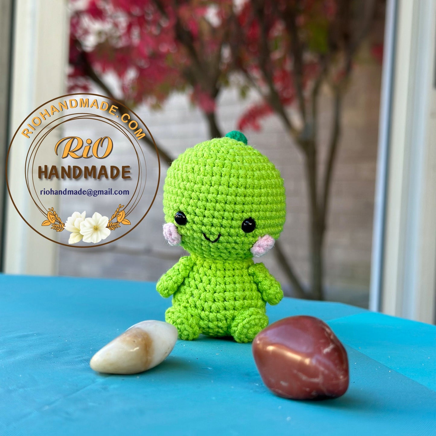 Handmade Dinosaur Crochet, Dinosaur Keychain, Pom Bag Charm, Amigurumi Dinosaur, Cute Gift.