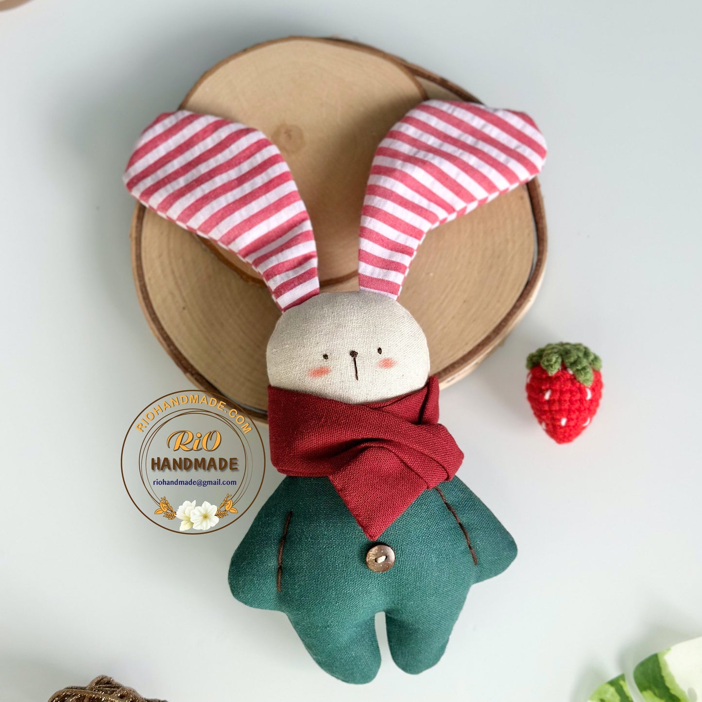 Ready To Ship, Rio Handmade Linen Bunny, Easter Present, Nursery Decor Stuffed, Linen Baby Toy, Soft Toy For Baby, Toddler, Kid, Adult Hobby
