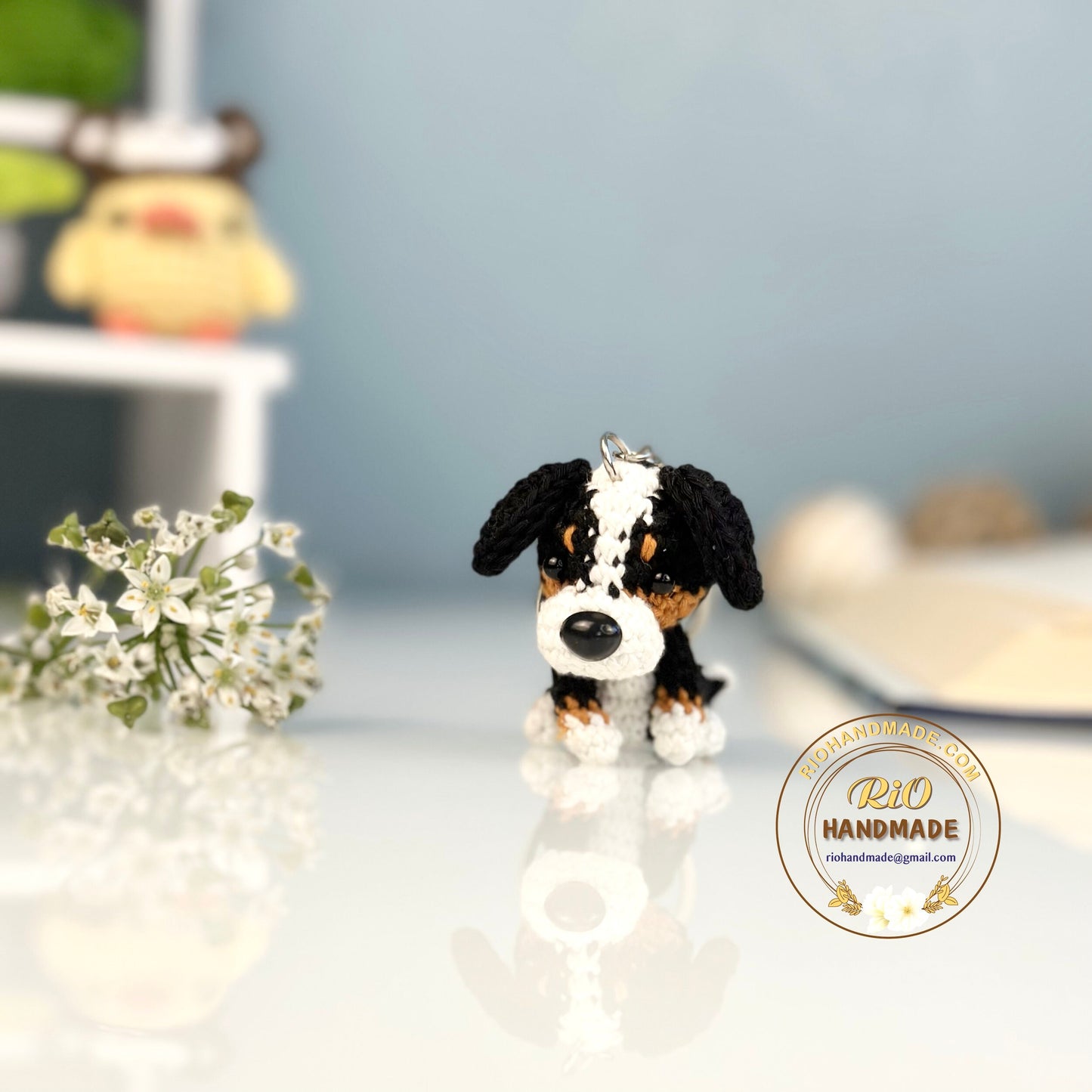 Rio Handmade yarn Beagle crochet, Amigurumi mini Beagle, Cute Beagle, Cute Dog, Home Decor, Crochet Keychain, Adult Hobby