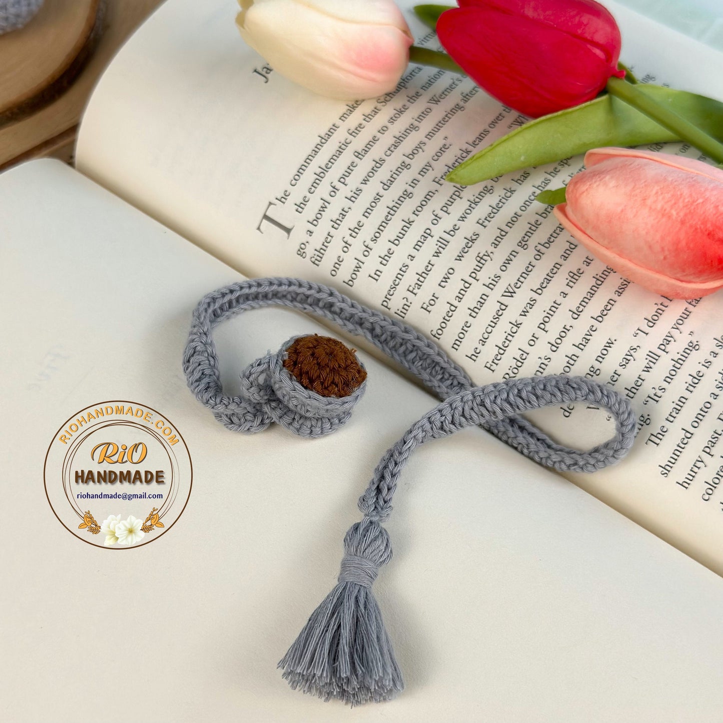 Ready To Ship, Rio Handmade Crochet Teacup Bookmark, Gift For Teacher, Gift For Tea Lovers, Teacup Bookmark