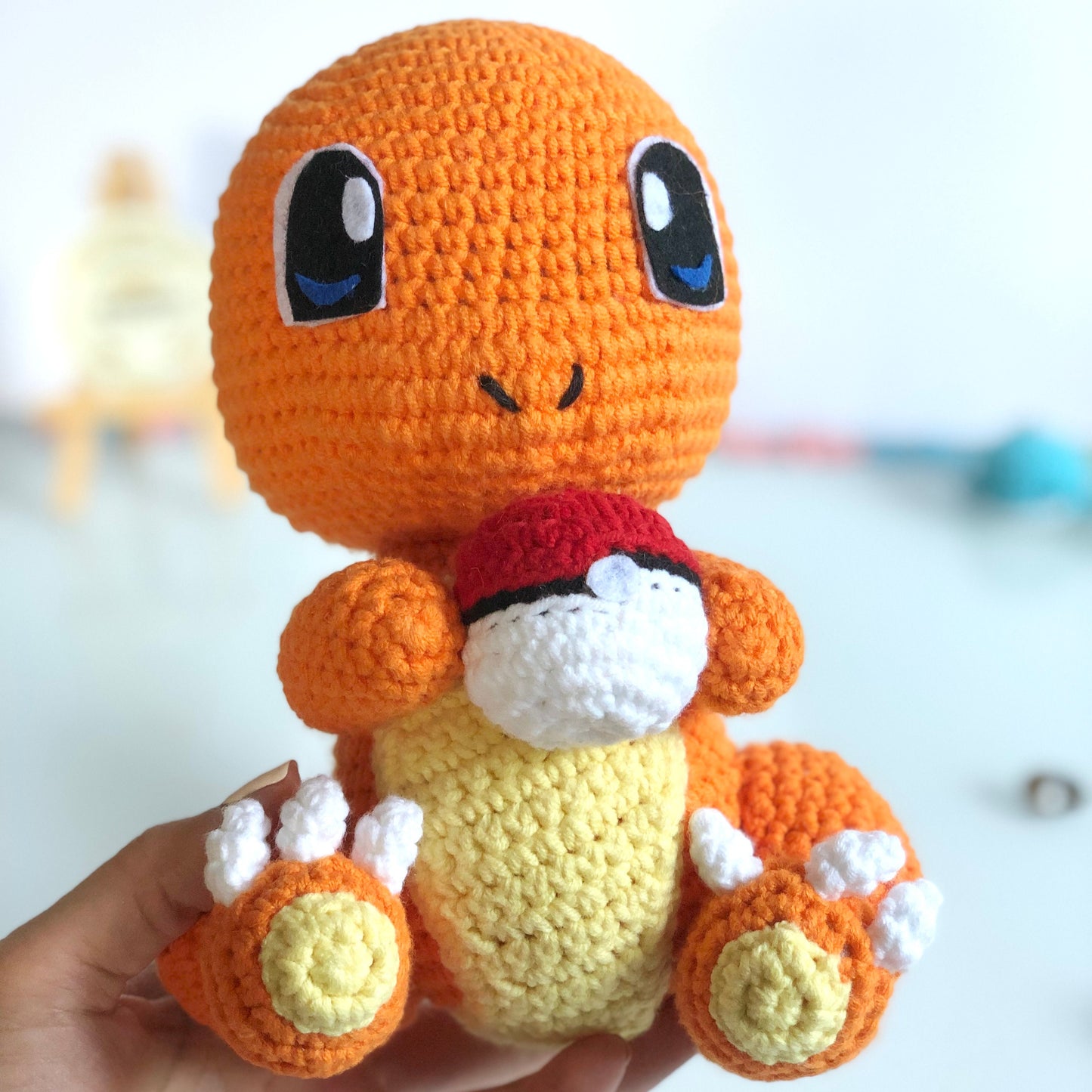 Handmade yarn cotton Animal with ball inspired crochet, amigurumi, cute toy for kid, adult hobby,