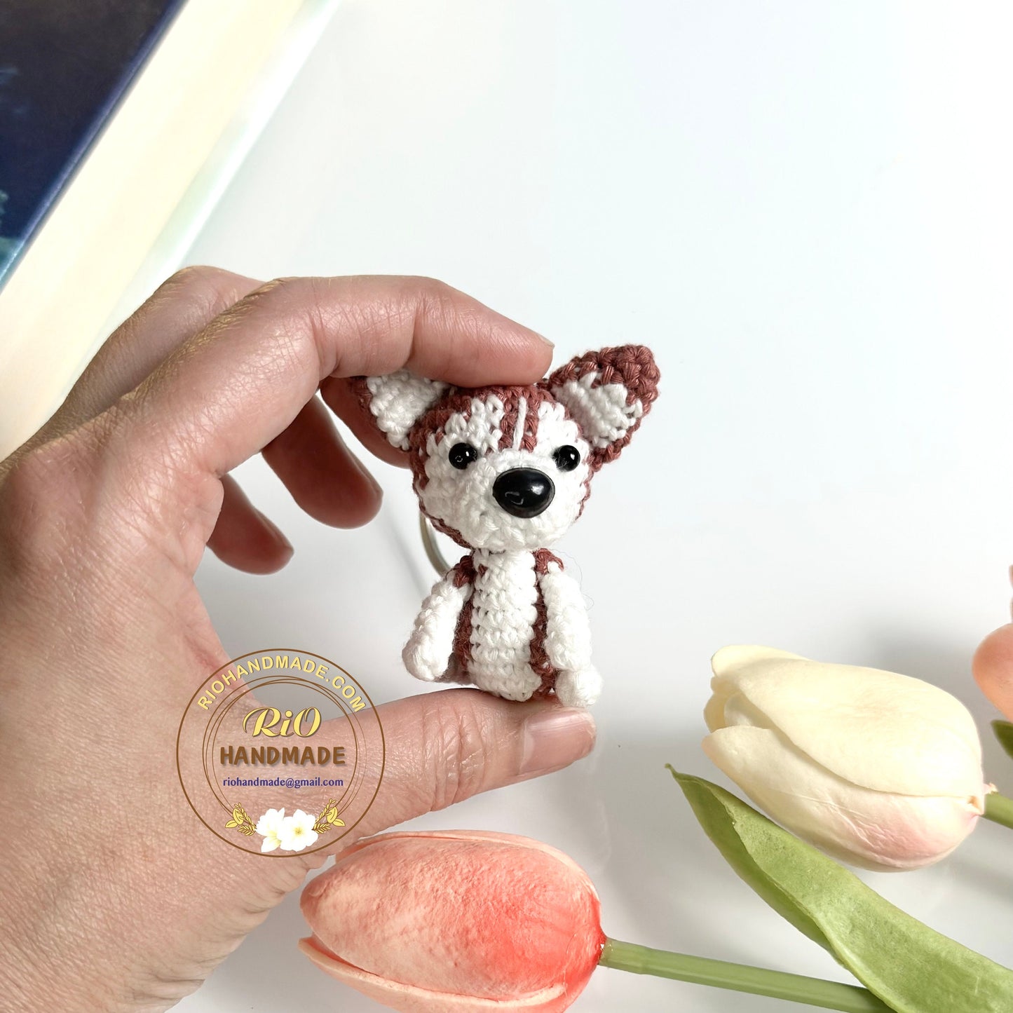 Rio Handmade yarn Husky crochet, Amigurumi mini Husky, Cute Husky, Cute Dog, Home Decor, Crochet Keychain, Adult Hobby