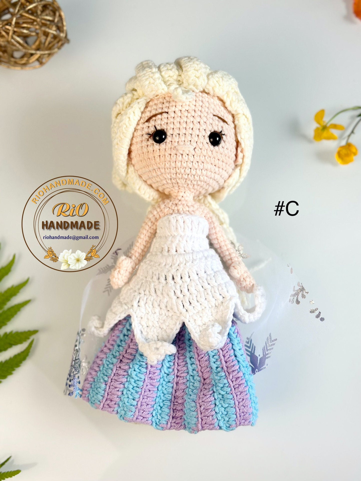 Handmade Princess Inspired Doll Crochet, Princess Doll, Amigurumi princess doll, Soft Toy For Baby, Toddler, Kid, Adult Hobby
