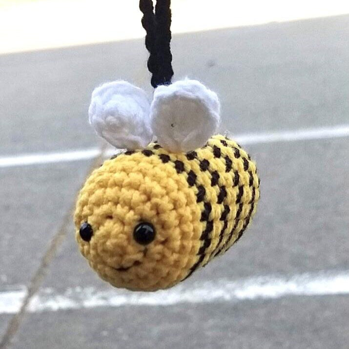 Handmade car rearview mirror charm crochet amigurumi, plushie toy, gift, car hanging accessory