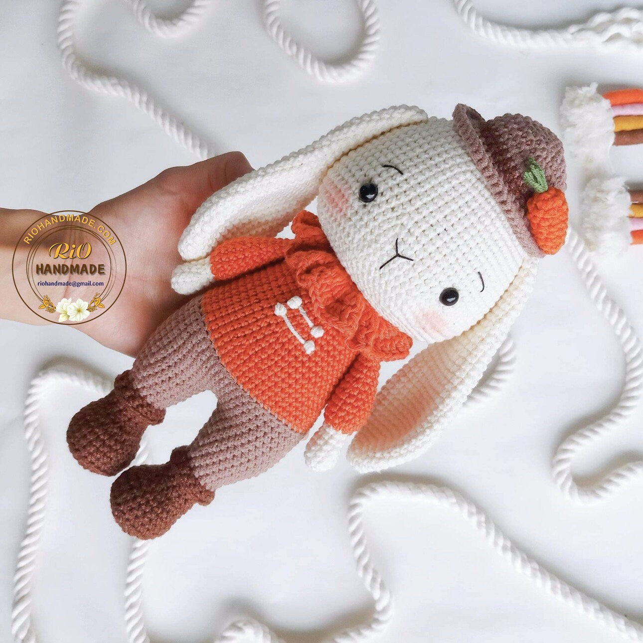 Ready To Ship, Handmade bunny crochet, amigurumi bunny plushie, cute stuffed, soft toy for baby, toddler, kid, adult hobby, high quality