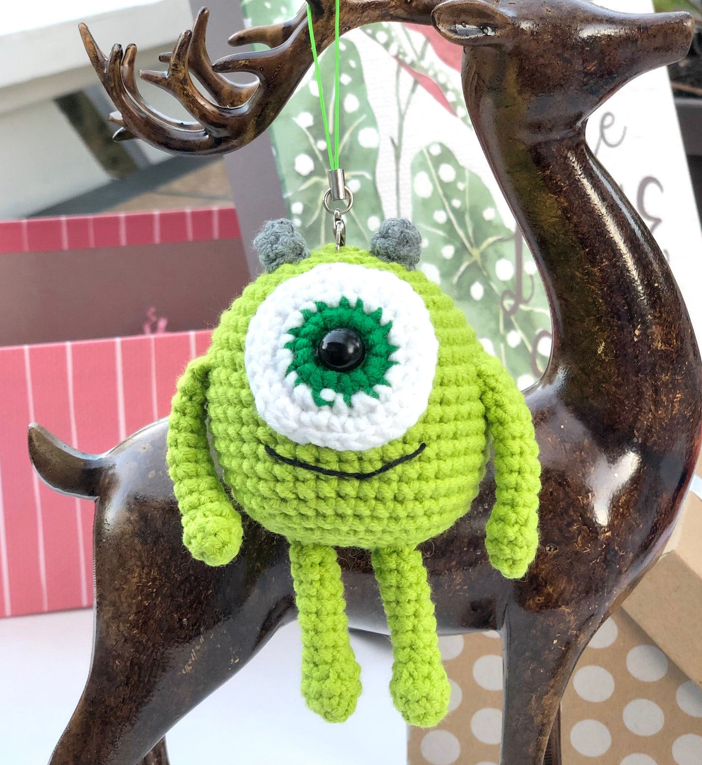 Handmade monster crochet keychain, amigurumi animal, plushie toy, cute gift