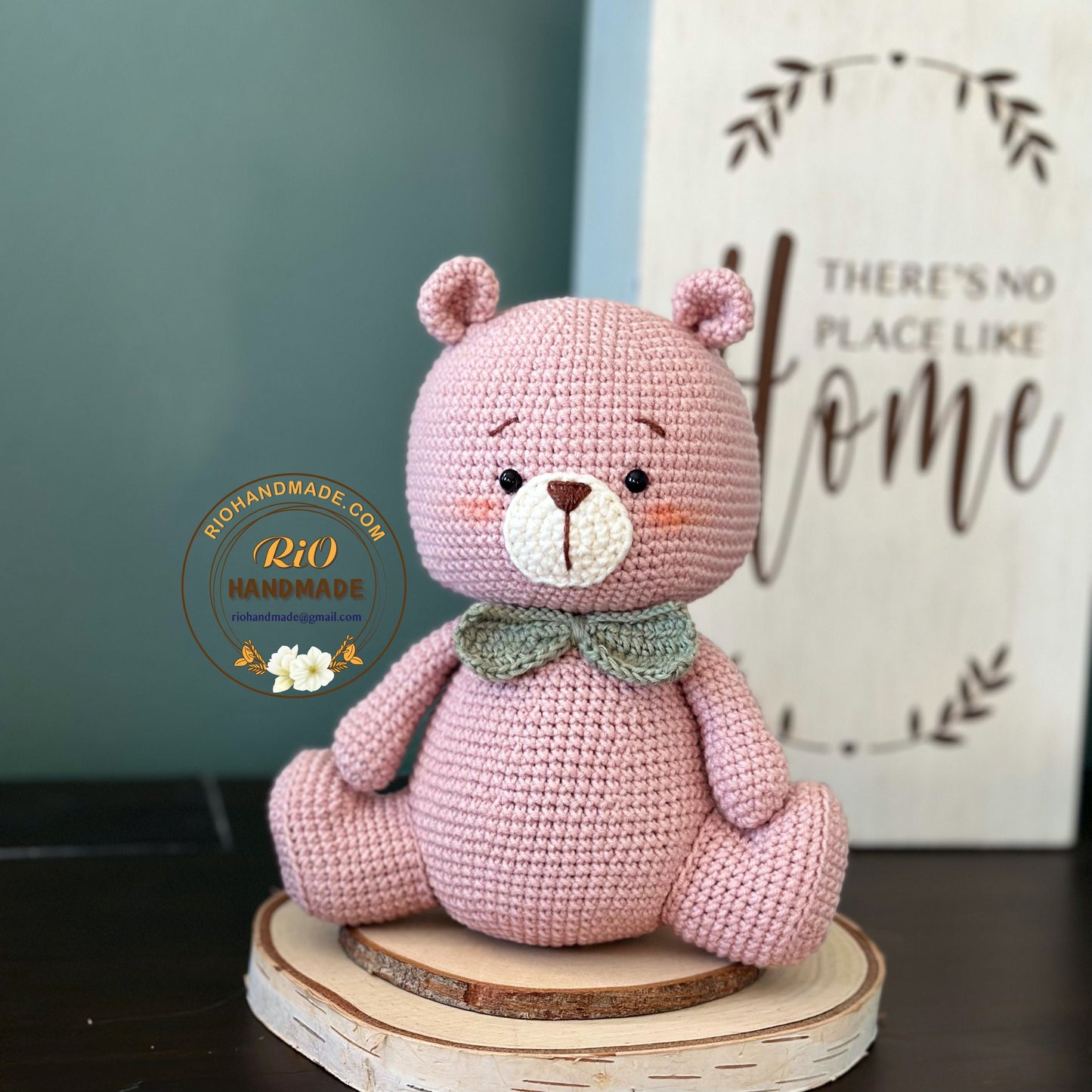 Ready To Ship, Rio Handmade Bear Crochet, Cute Bear Plushie Crochet, Amigurumi Chubby Bear, Toy For Baby, Toddler, Kid, Adult Hobby