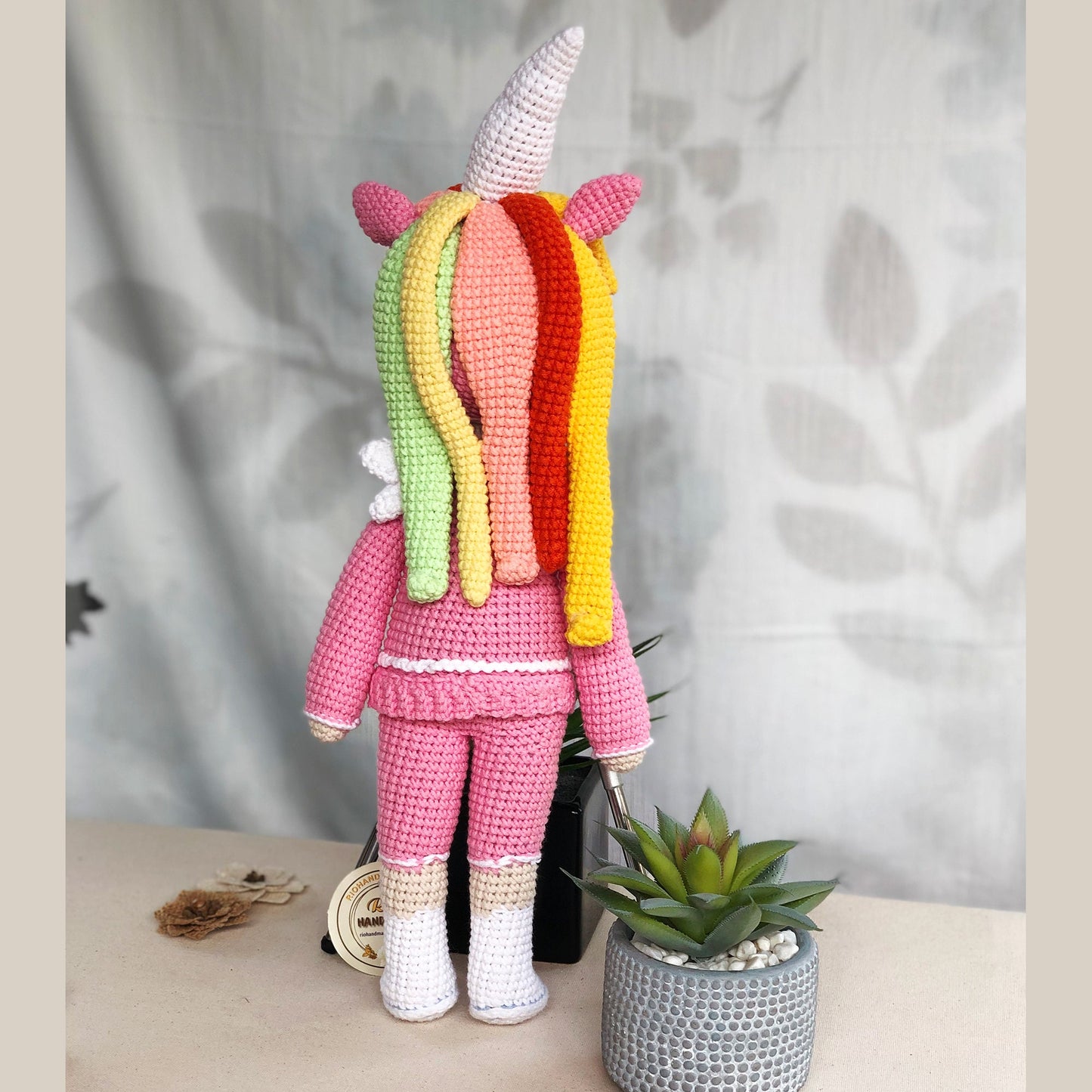 Handmade Unicorn Crochet Doll, amigurumi, cute, soft toy for baby, toddler, kid, adult hobby