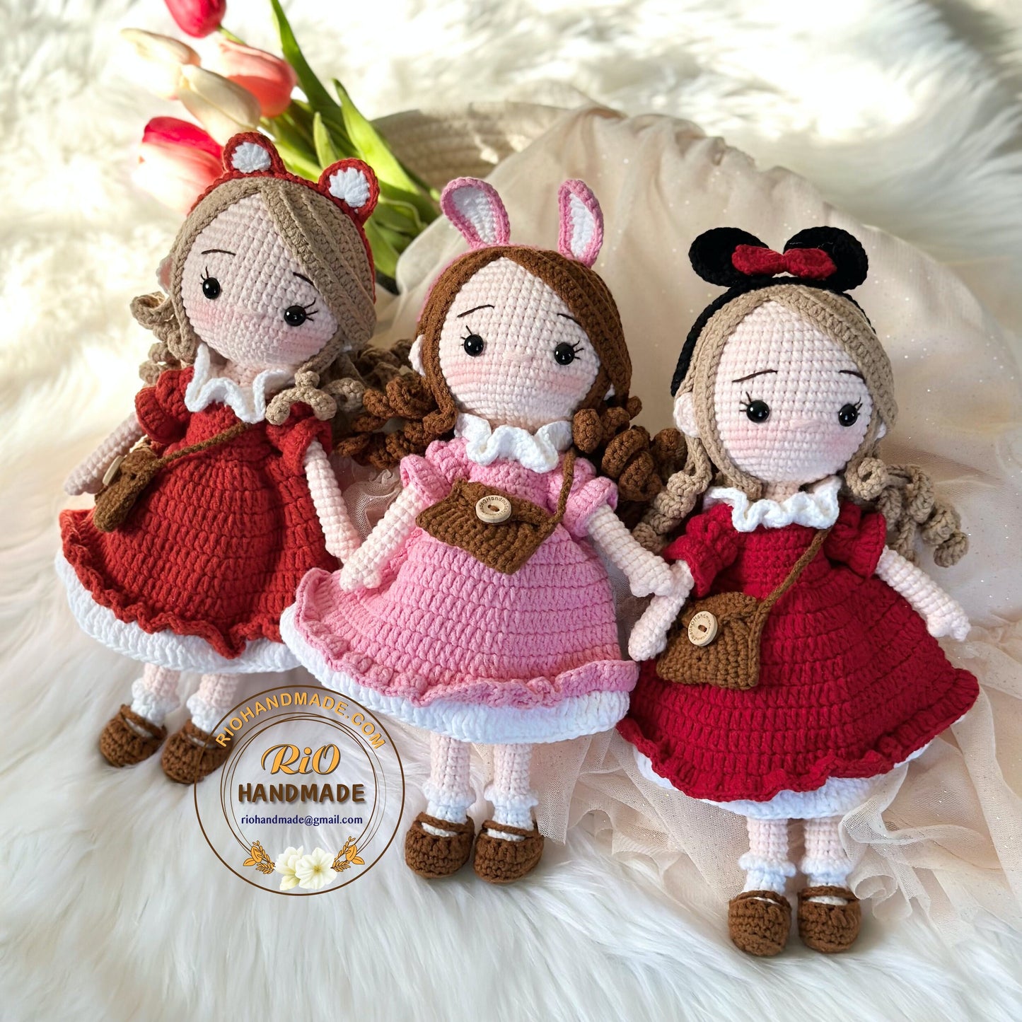 Handmade yarn cotton doll crochet, amigurumi doll, cute gift, soft toy for toddler, kid, adult hobby