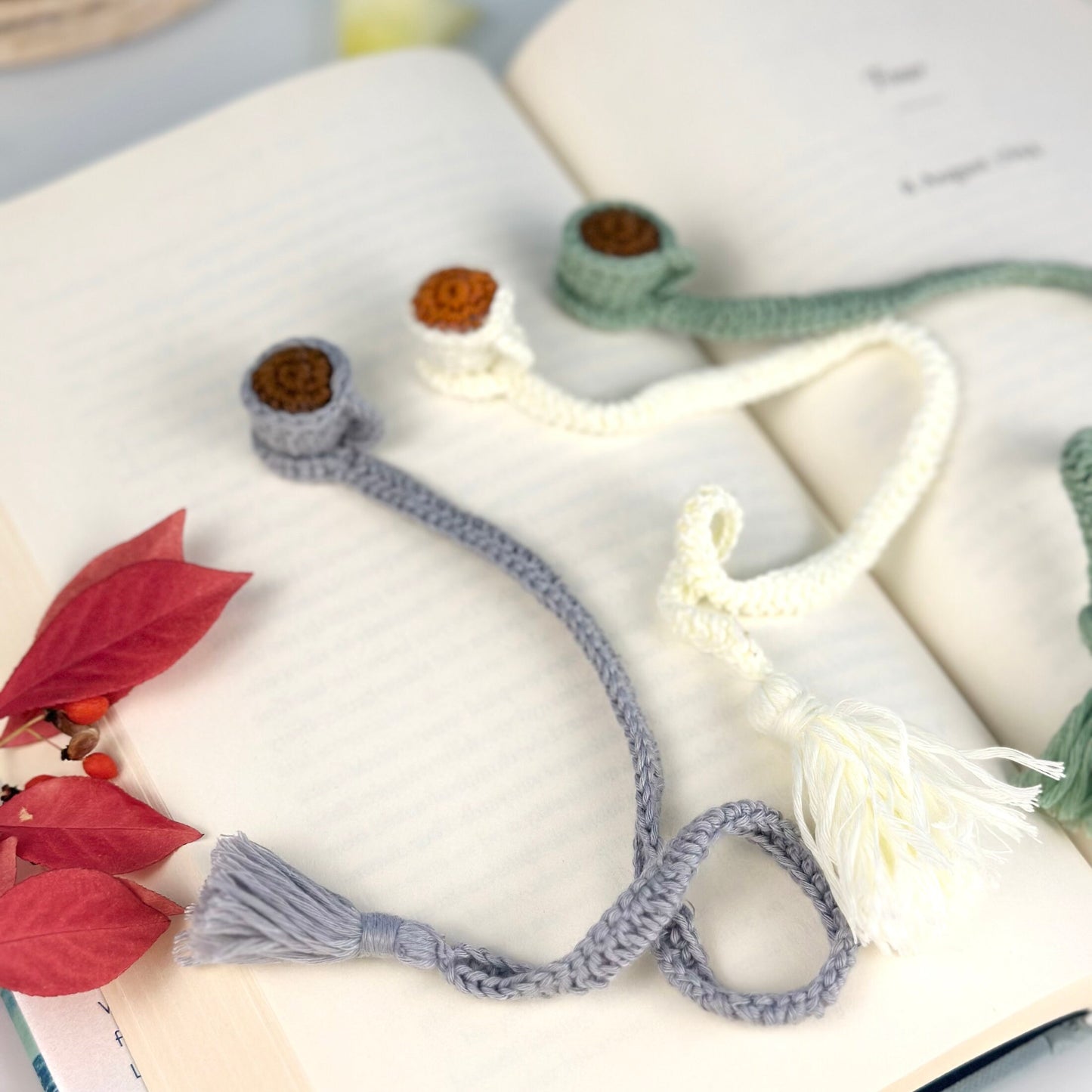 Ready To Ship, Rio Handmade Crochet Teacup Bookmark, Gift For Teacher, Gift For Tea Lovers, Teacup Bookmark