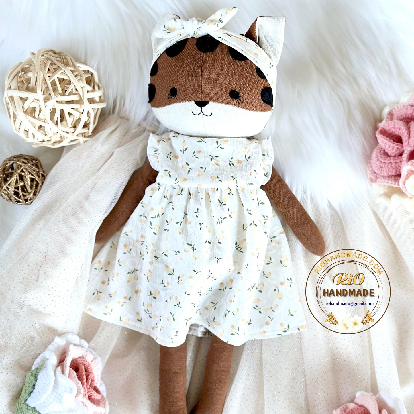 Ready To Ship, Rio Handmade Linen Tiger Toy, Nursery Decor Stuffed, Linen Baby Toy, Soft Stuffed Tiger Toy For Toddler, Kid, Adult Hobby